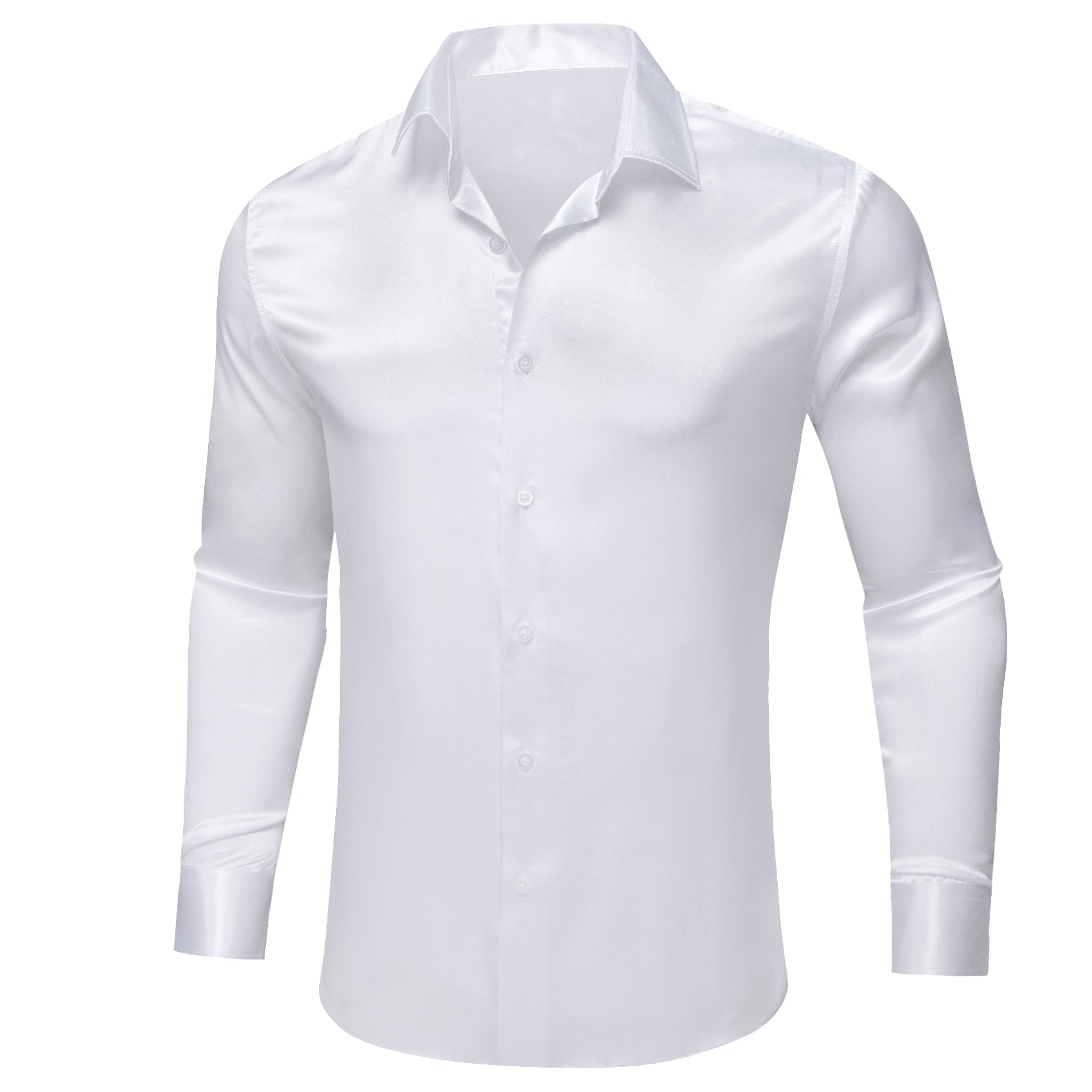men's white silk shirt white collared shirt