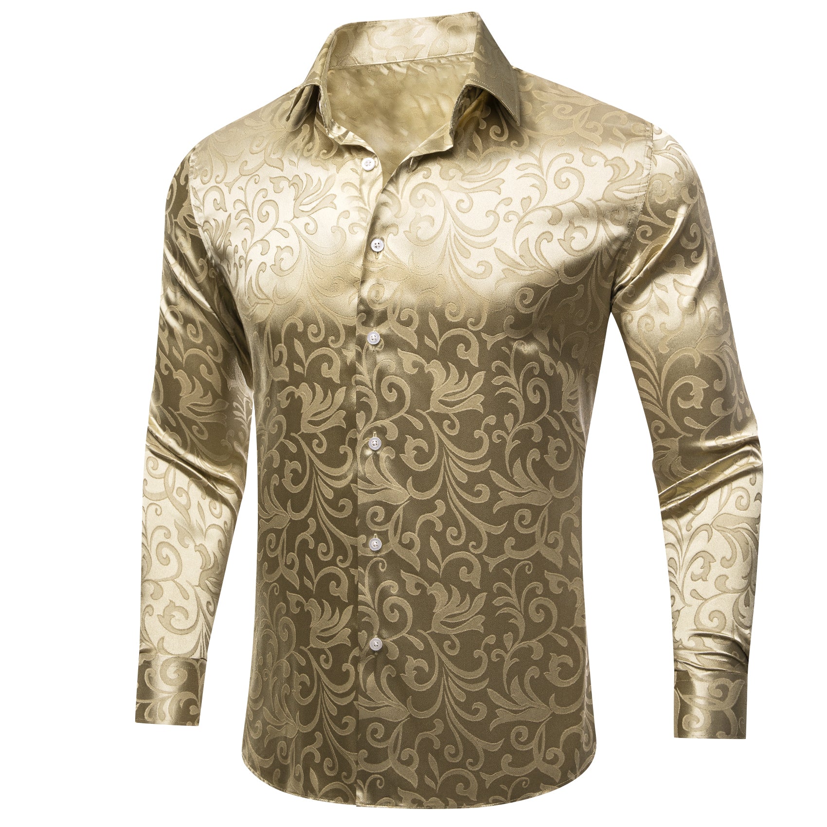 Barry.wang Button Down Shirt Jasmine Jacquard Floral Silk Men's Shirt