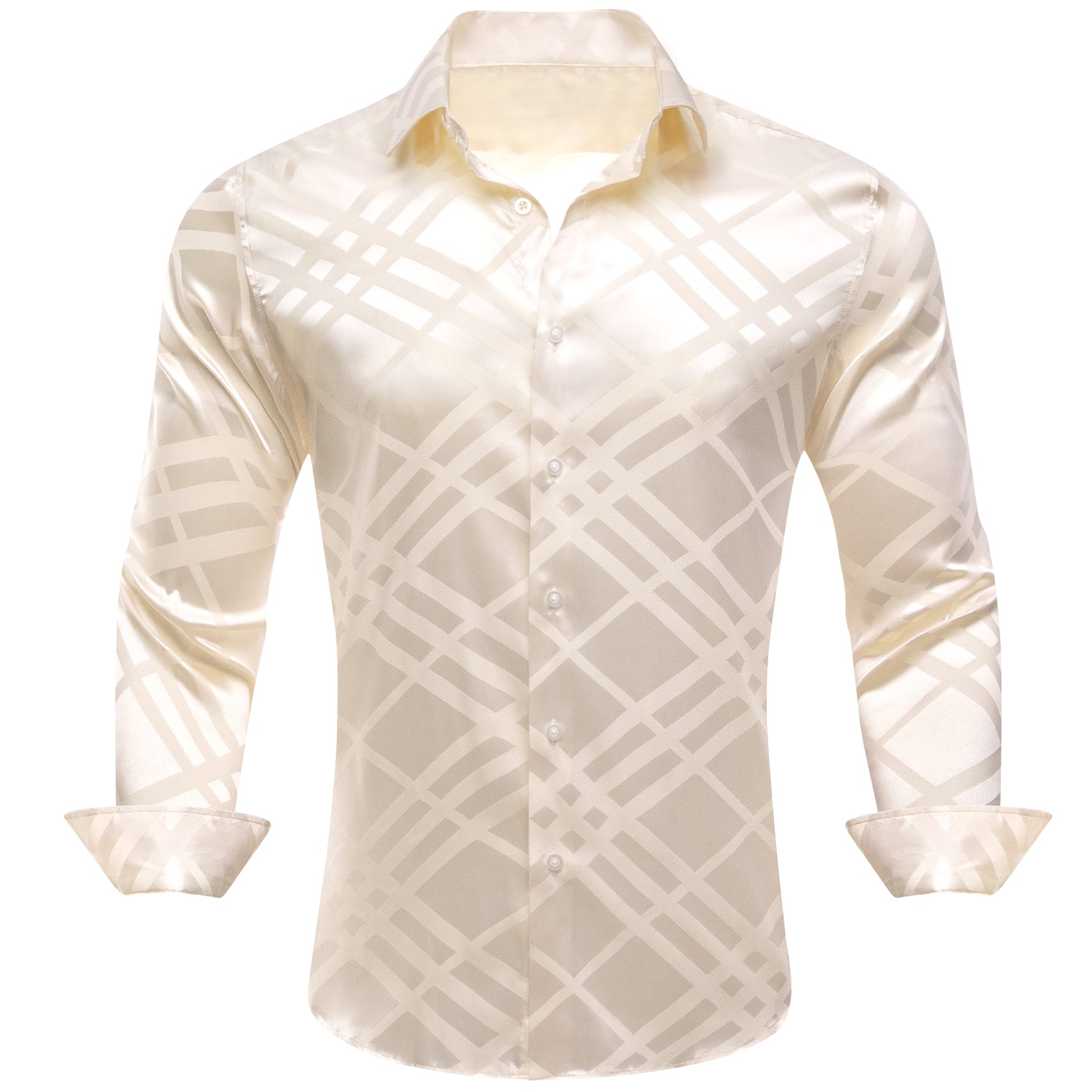Barry.wang Linen Striped Silk Men's Shirt