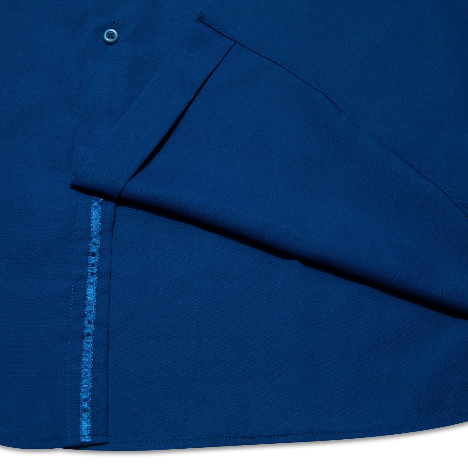 Barry. Wang Navy Shirt Solid Mens Silk Long Sleeve Silk Shirt