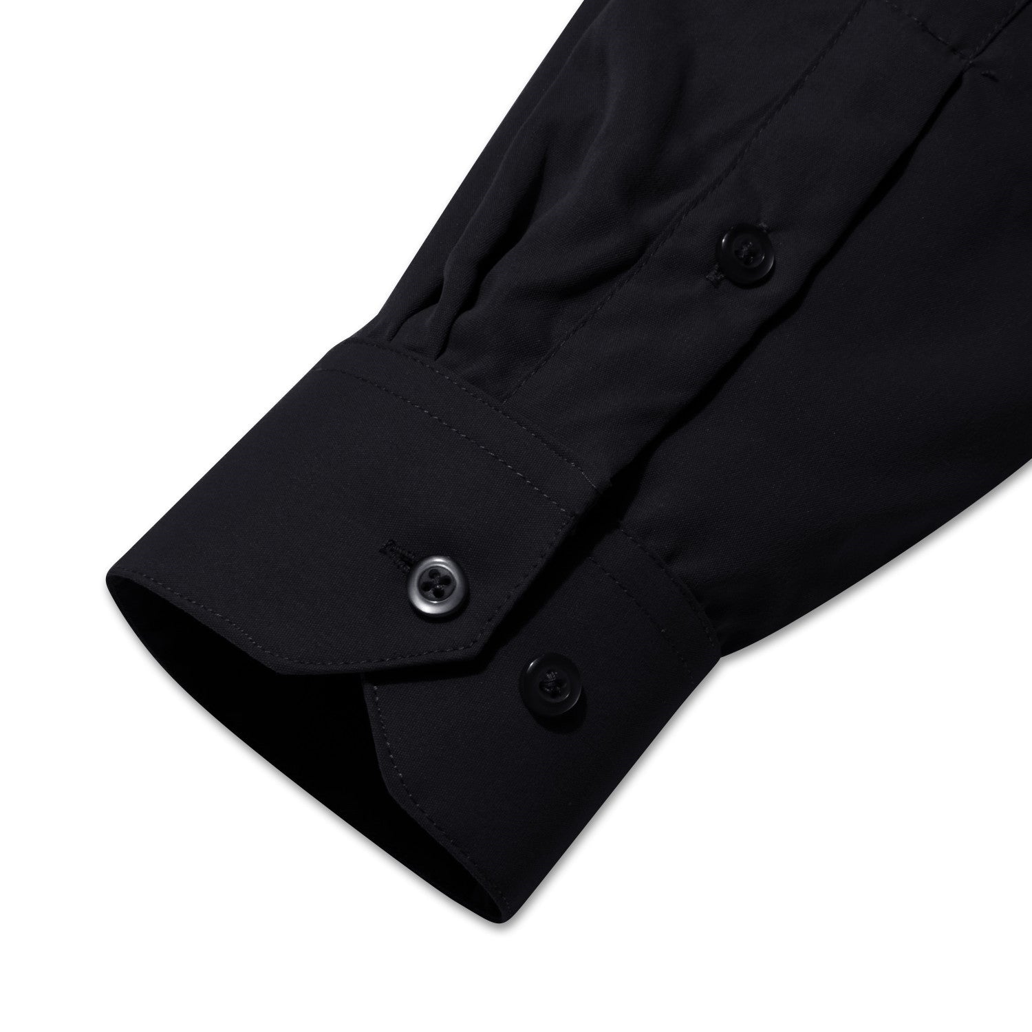 Barry. Wang Black Solid Shirt Mens Silk Long Sleeve Button Down Casual Shirt