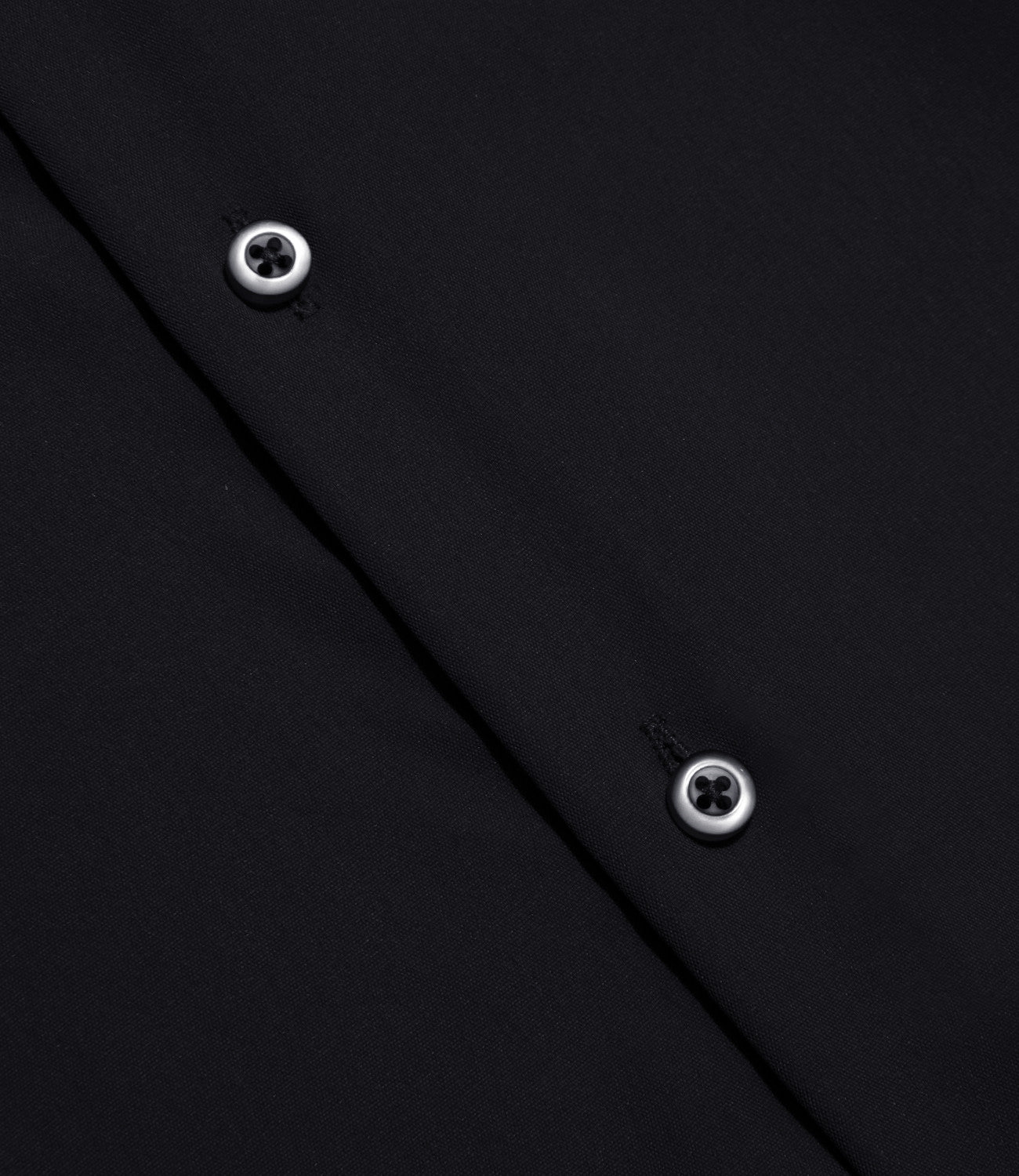 Barry. Wang Black Solid Shirt Mens Silk Long Sleeve Button Down Casual Shirt