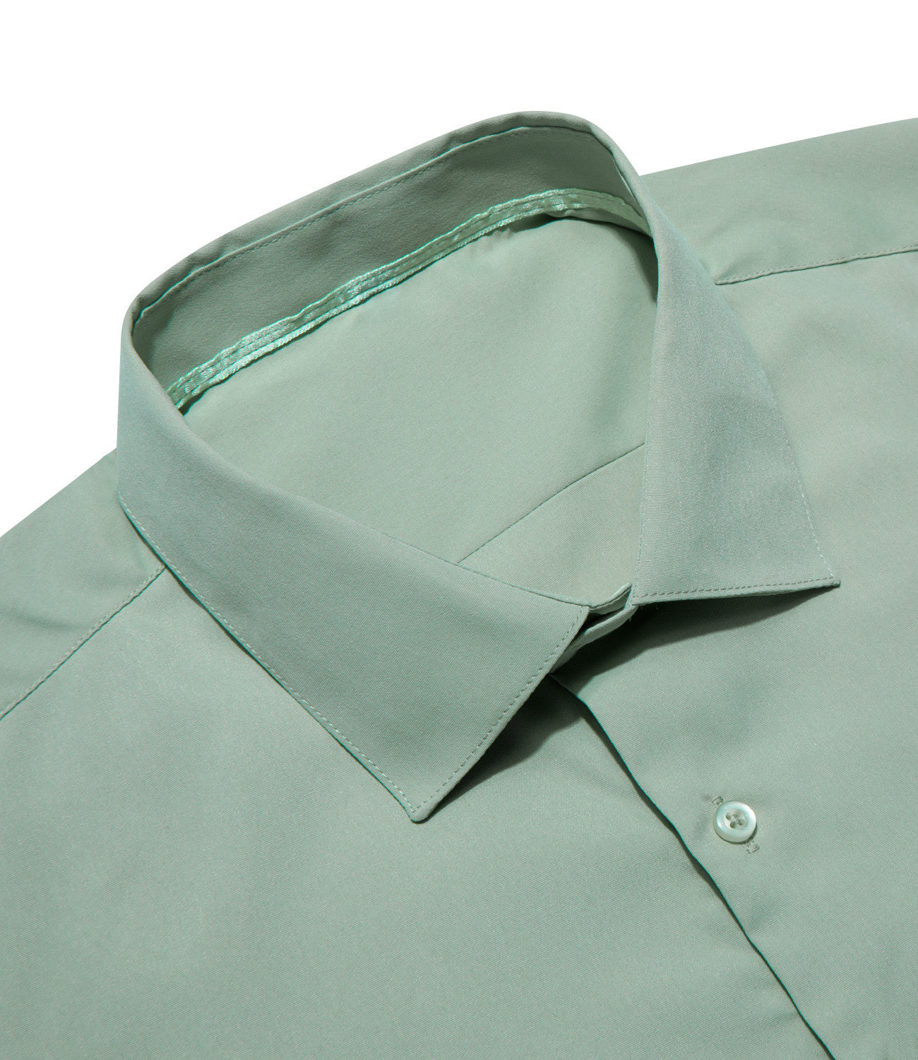 Barry. Wang Sage Green Dress Shirt Solid Business Casual Button Down Shirt