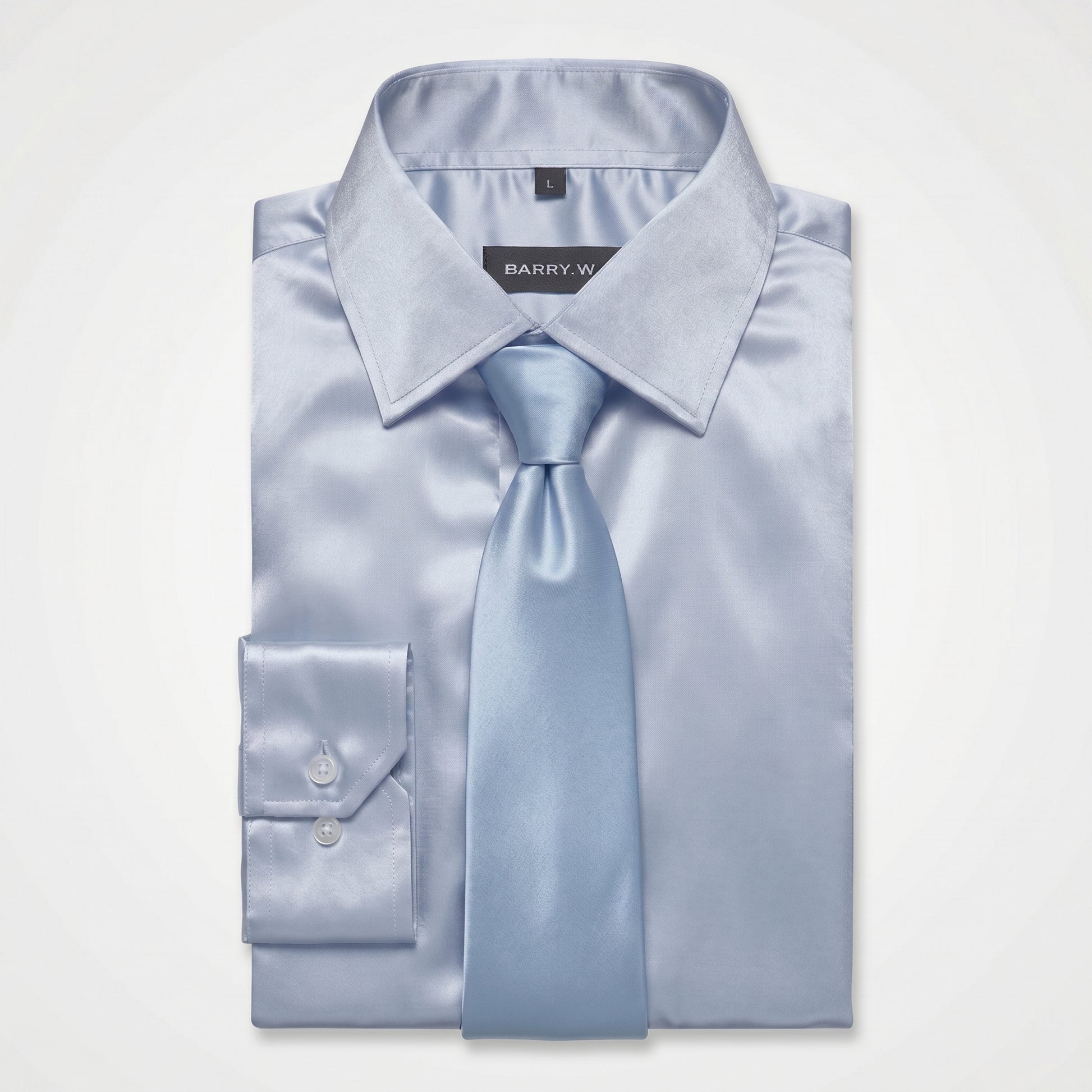 Barry. Wang Silver Satin Mens Dress Shirts Long Sleeve Solid Formal Sh Barry. Wang Silver Satin Mens Dress Shirts Long Sleeve Solid Formal Sh
