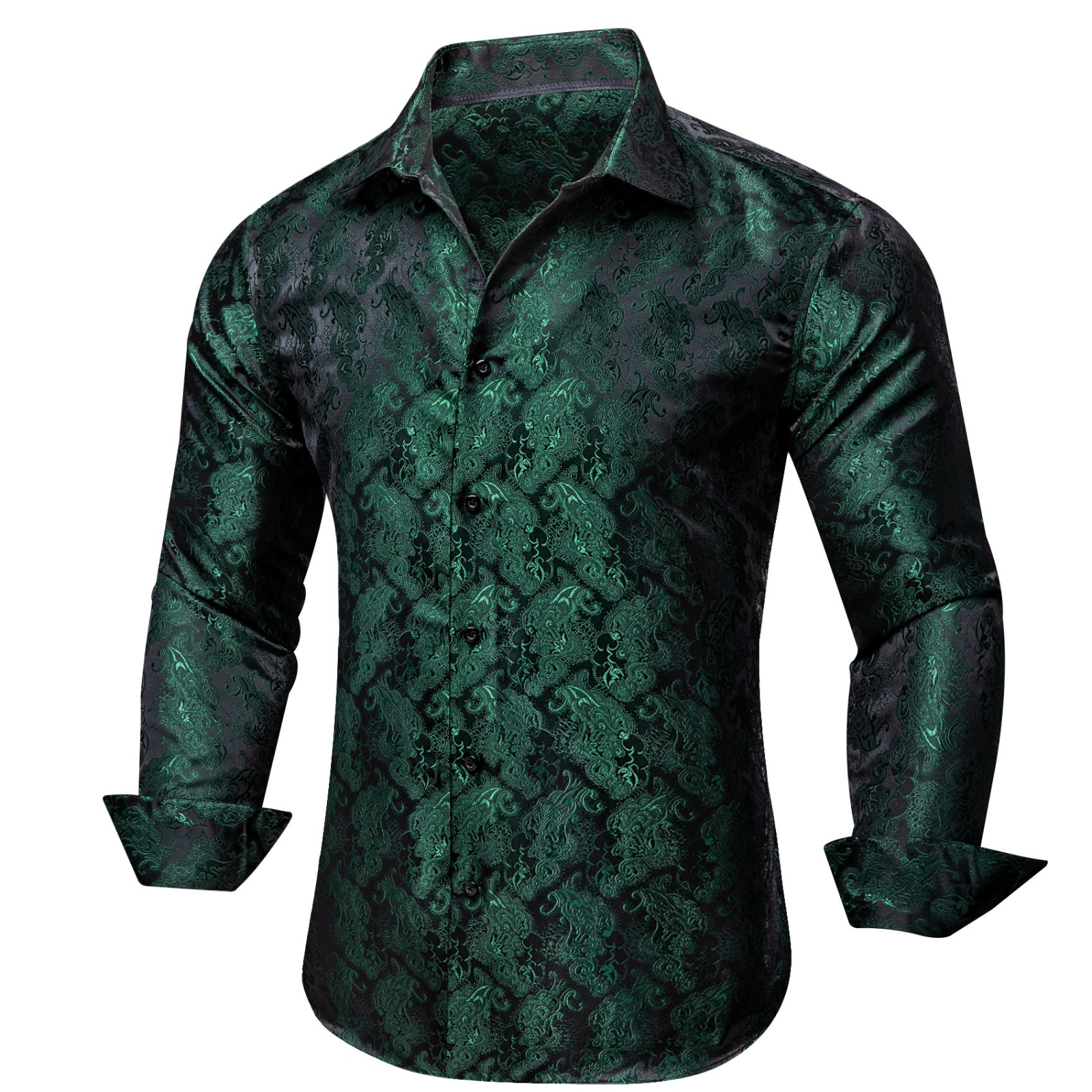 green floral mens dress shirt Hawes & Curtis Slim Fit White & Green Floral Diamond Weave Curtis Shirt | White/Green | Cotton