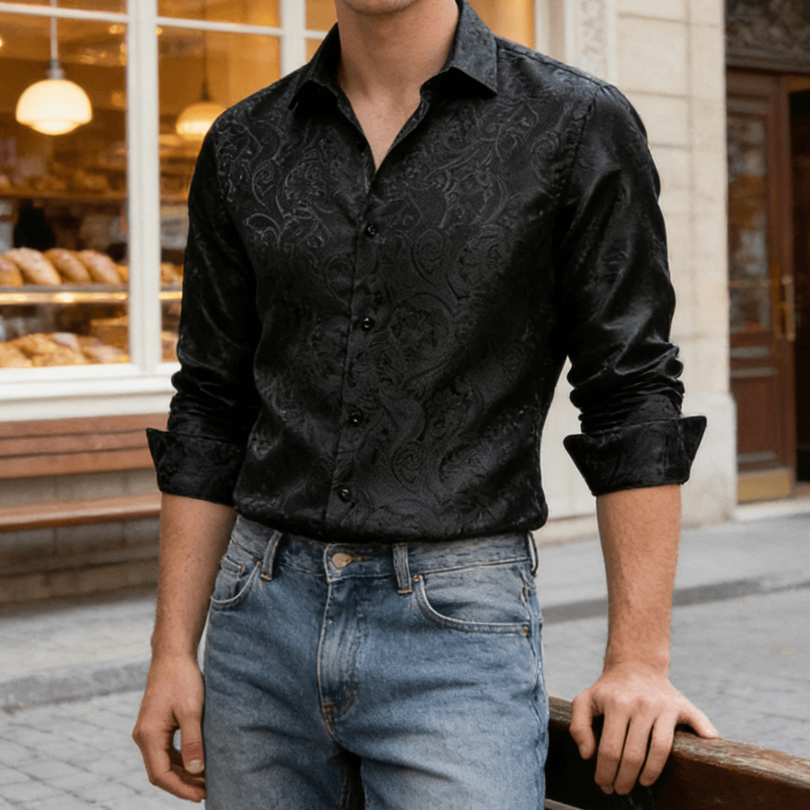 black paisley dress shirt Roper Men's Black Paisley Print Snap Western Shirt