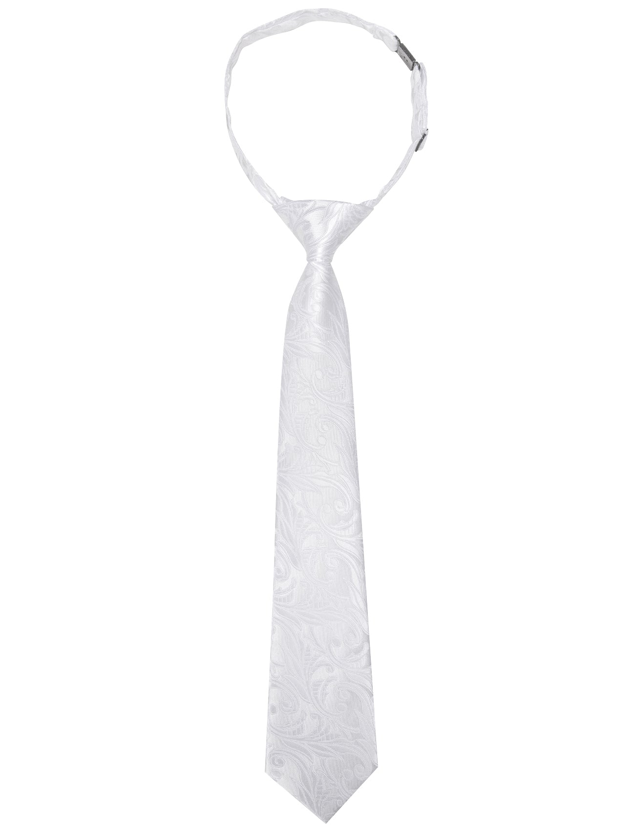 Barry.wang Floral Tie White Jacquard Children's Tie Handkerchief Set