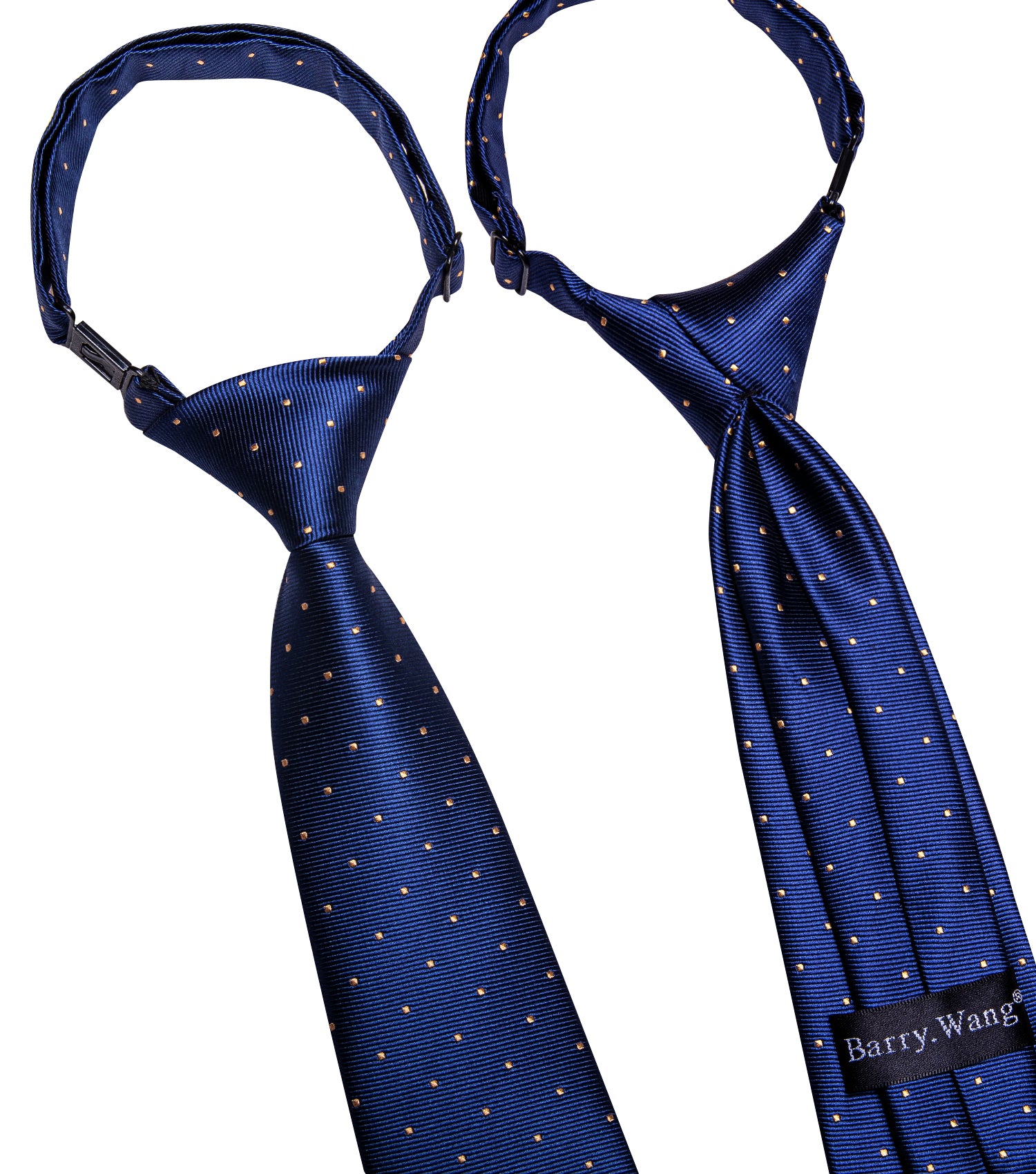 Barry. Wang Kids Tie Navy Blue Plaid Children's Silk Tie Handkerchief Set
