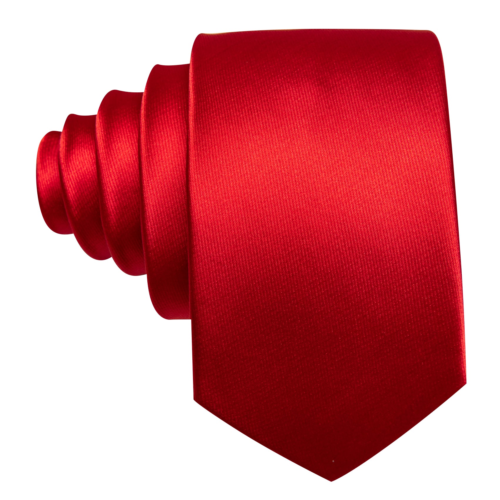 Children Red Solid Silk Tie Pocket Square Set