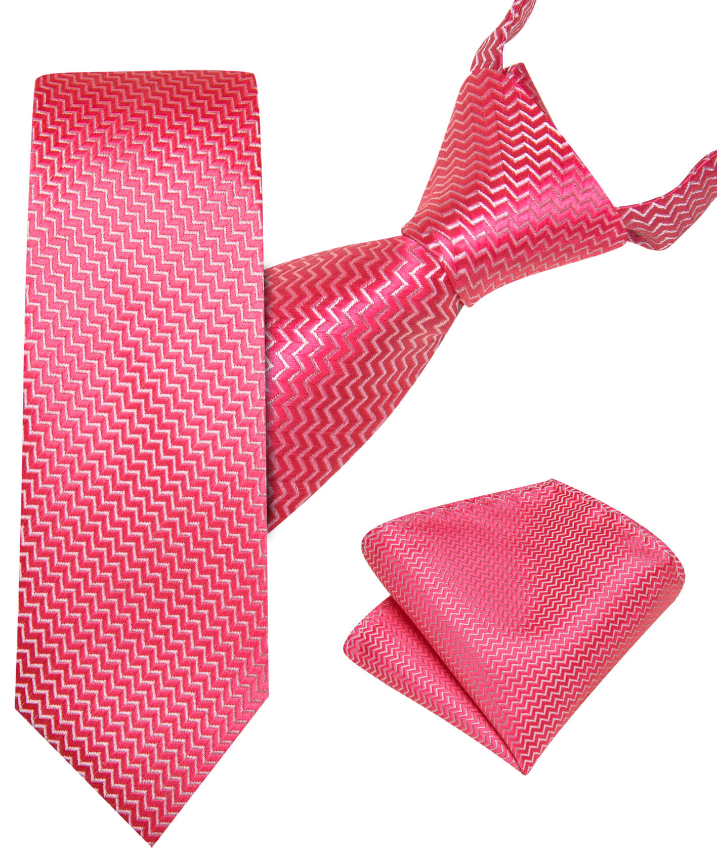  Ruby Pink Geometric Silk Children's Tie
