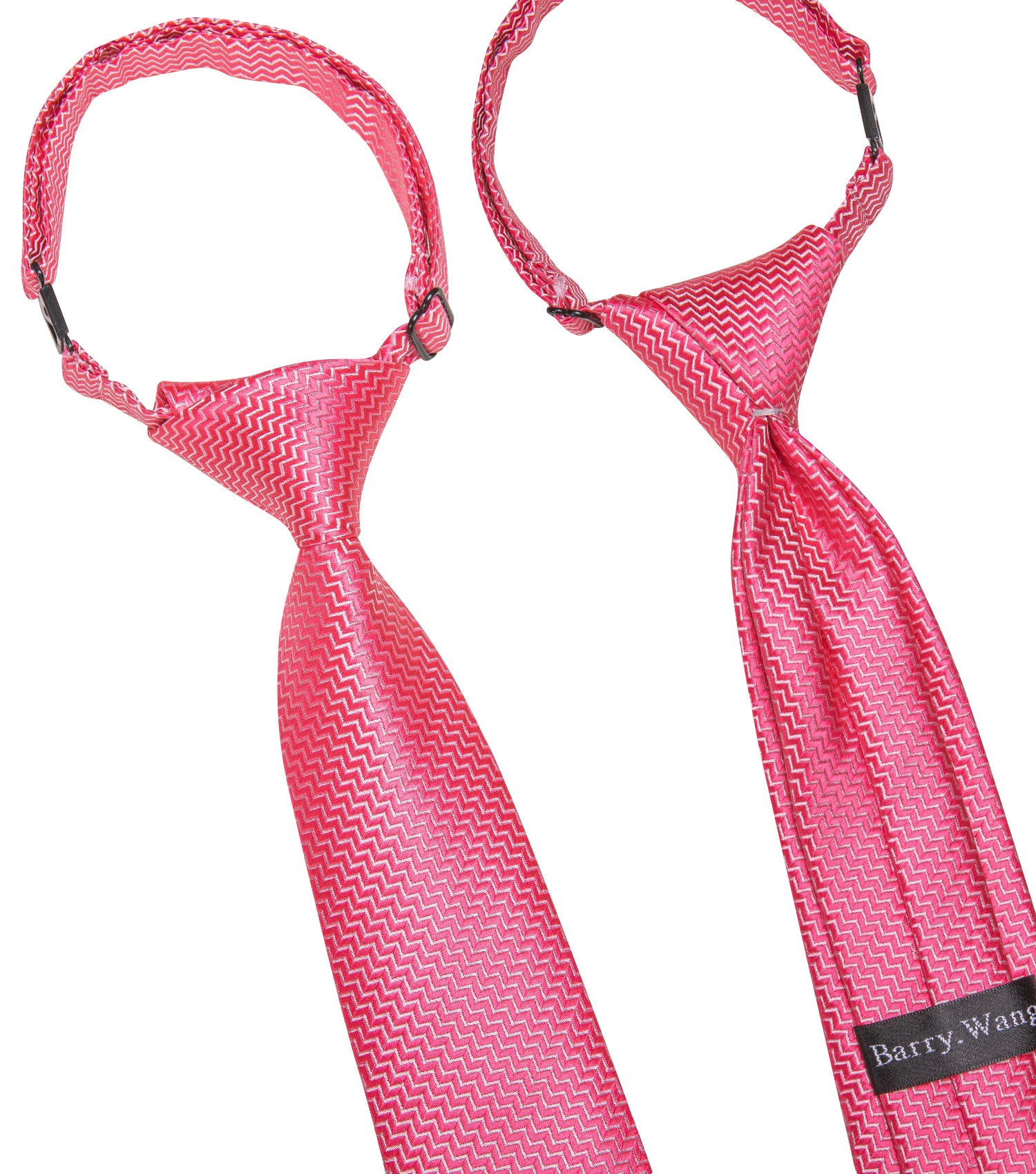 Barry.wang Kids Tie Ruby Pink Geometric Silk Children's Tie Hanky Set