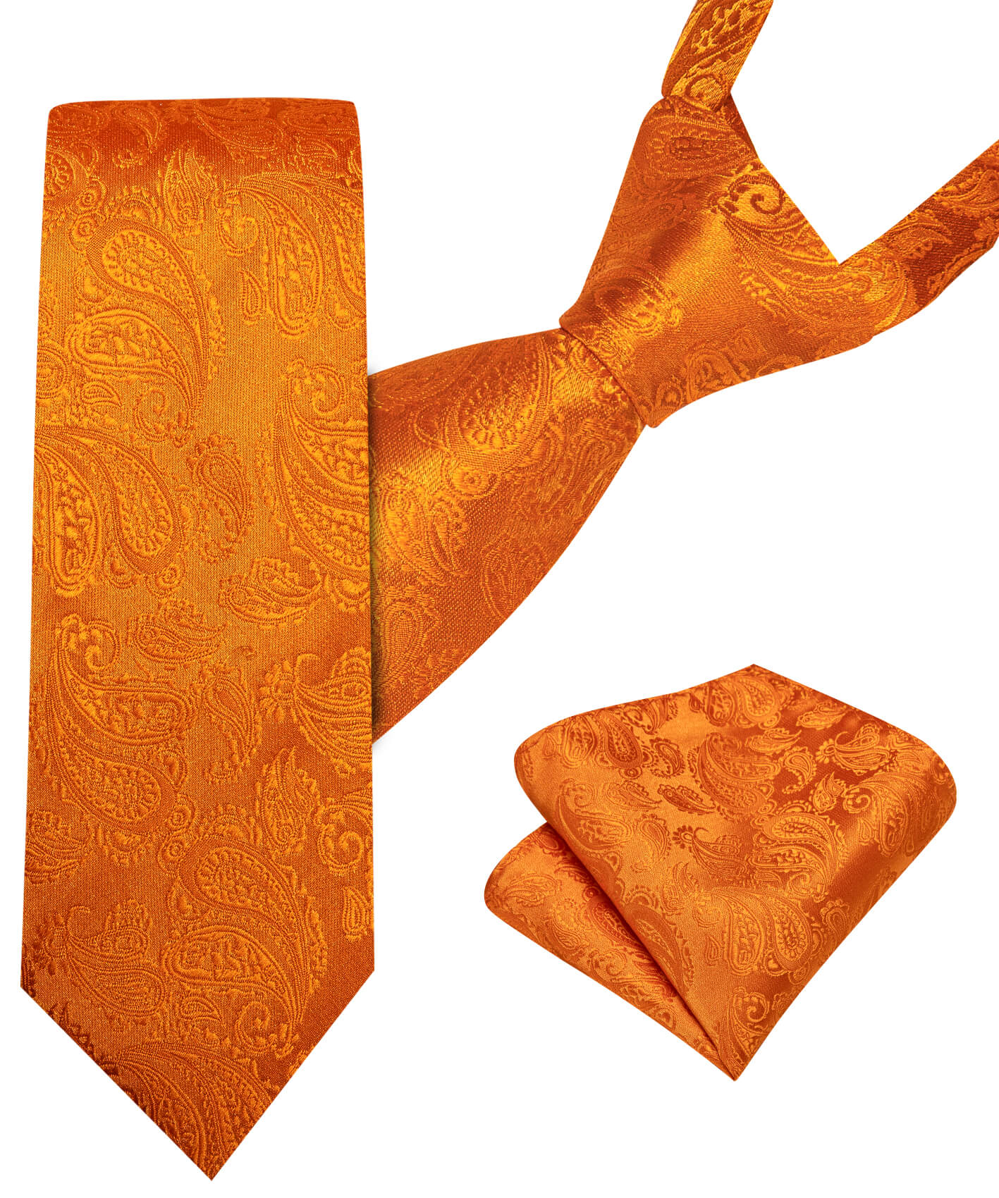 Dark Orange Paisley Children's Silk Tie