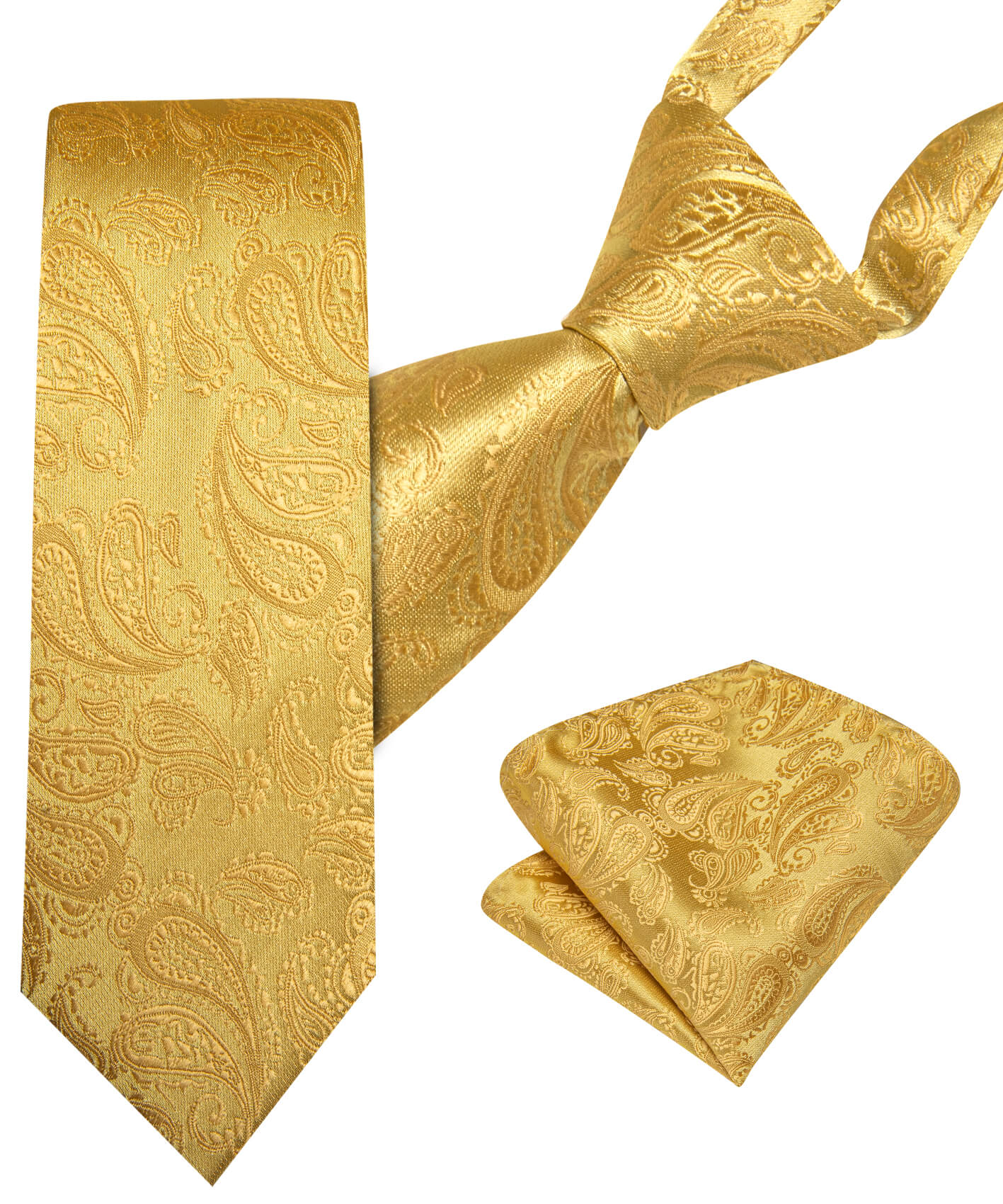 Gold Woven Paisley Children's Silk Tie