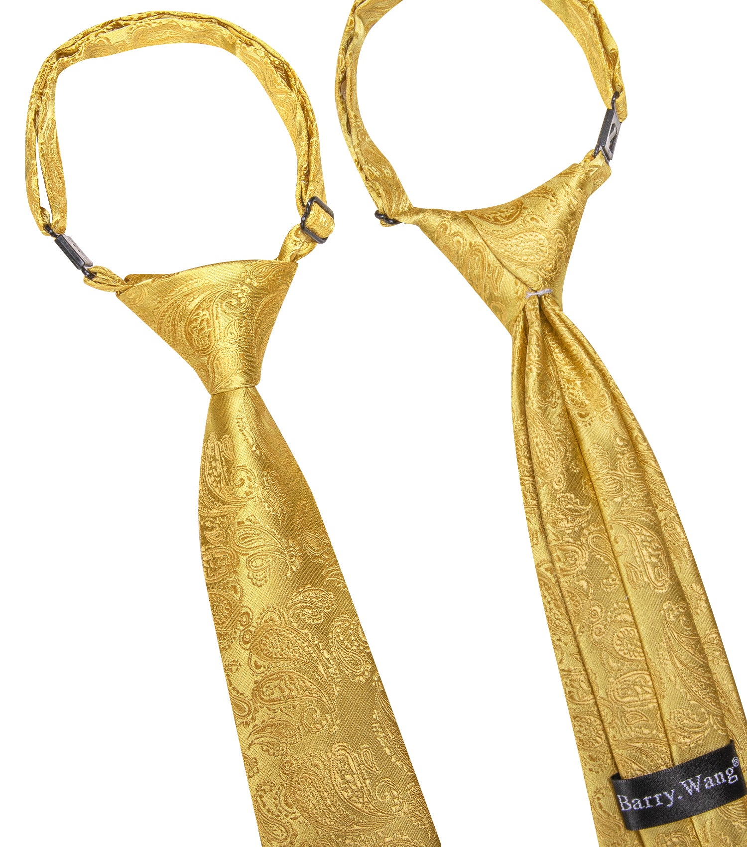 Barry.wang Kids Tie Gold Woven Paisley Children's Silk Tie Hanky Set