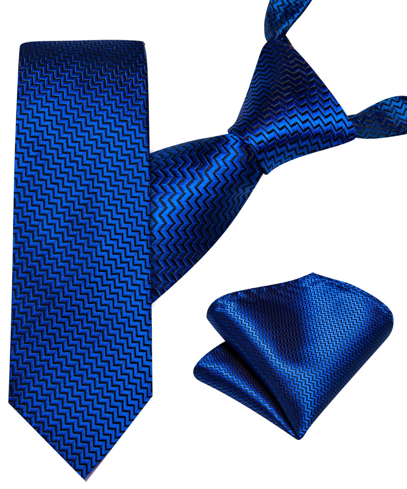Cobalt Blue Geometry Children's Silk Tie