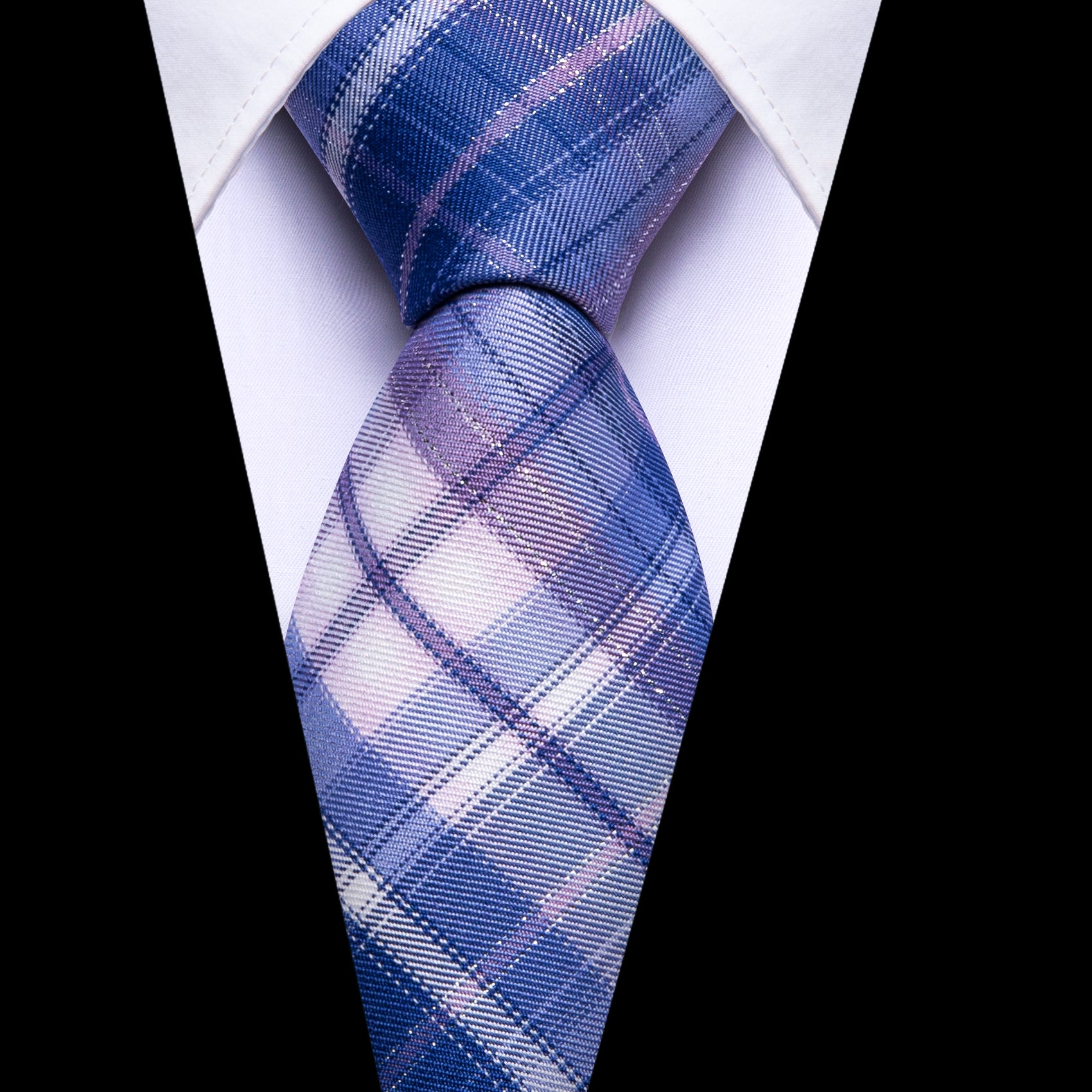 Luxury Blue White Stripe Single Tie