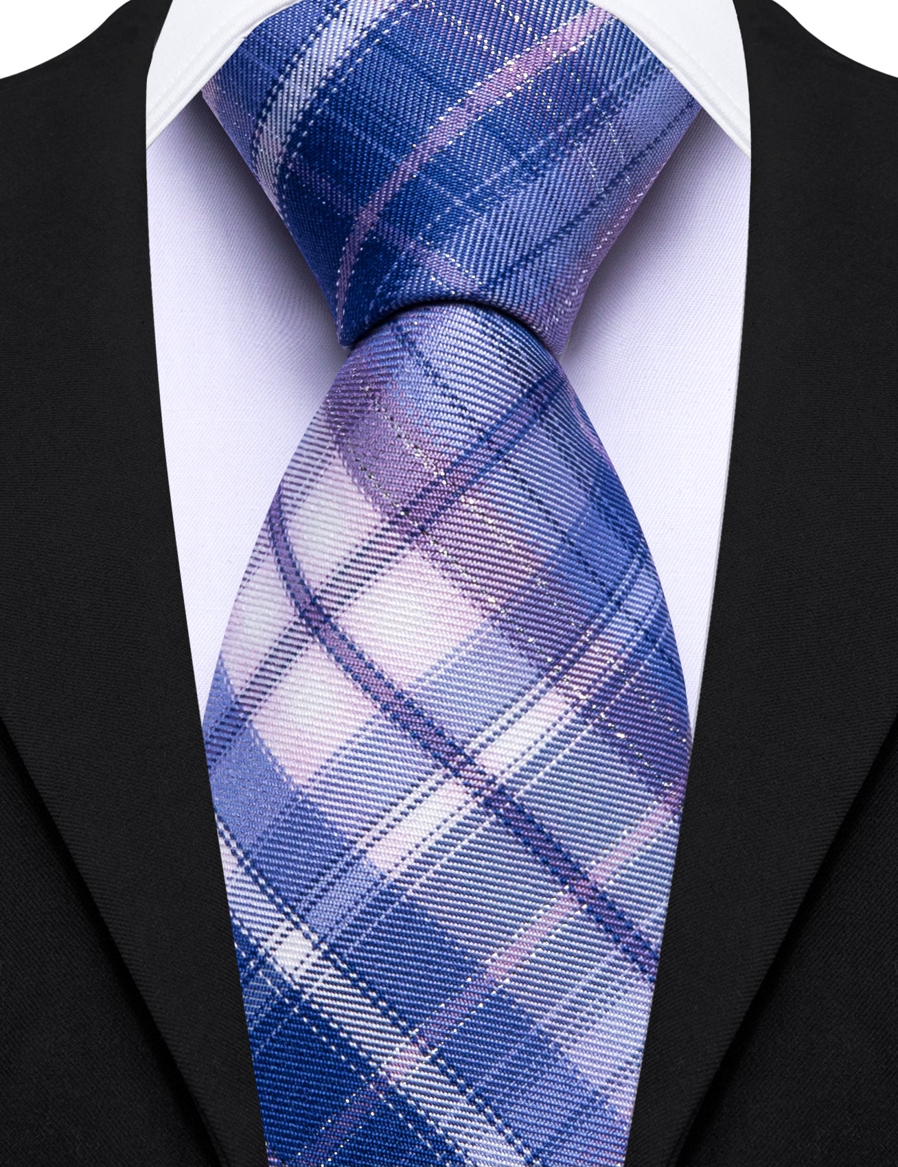 Luxury Blue White Stripe Single Tie