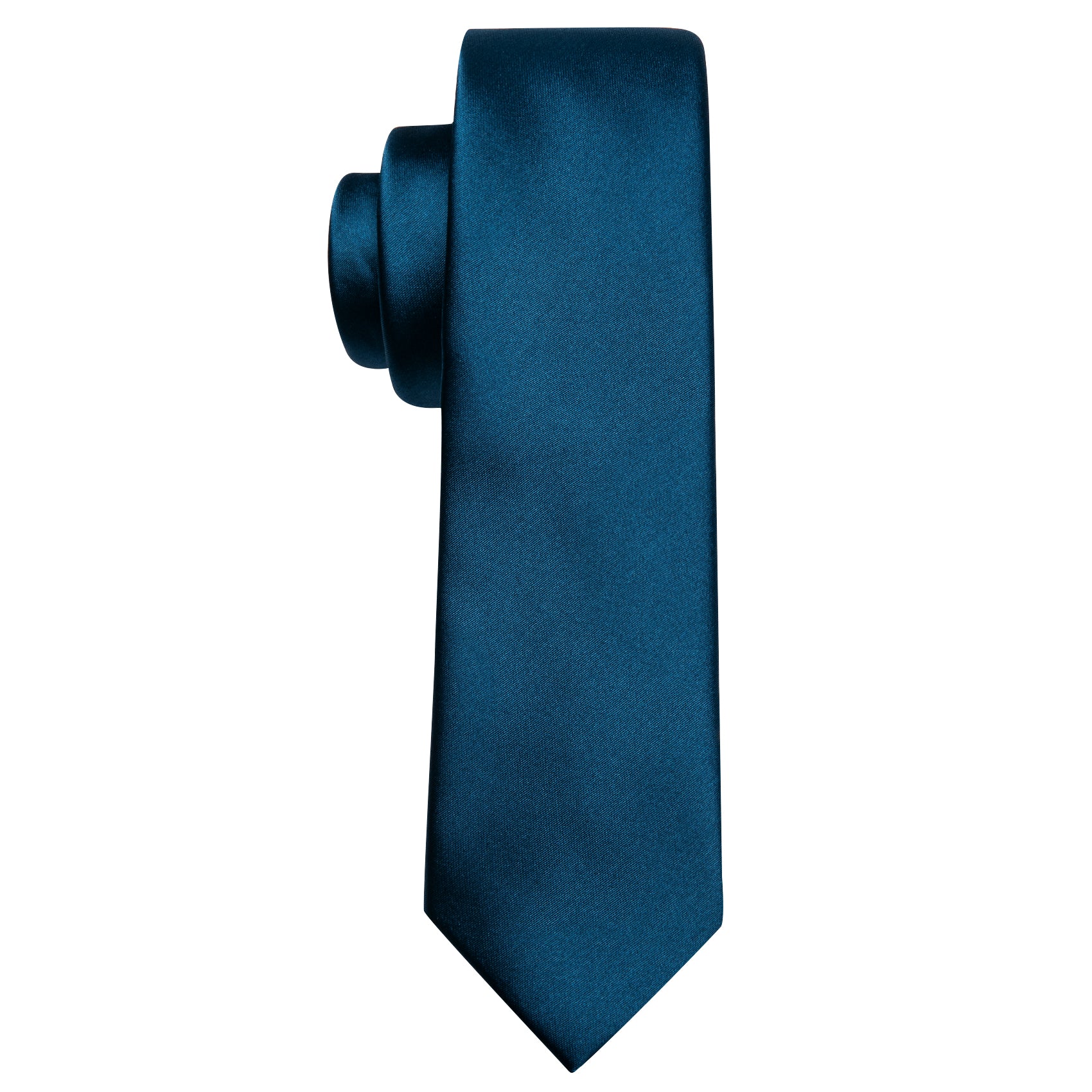 Oriental Blue Solid Tie Pocket Square Set For Kids