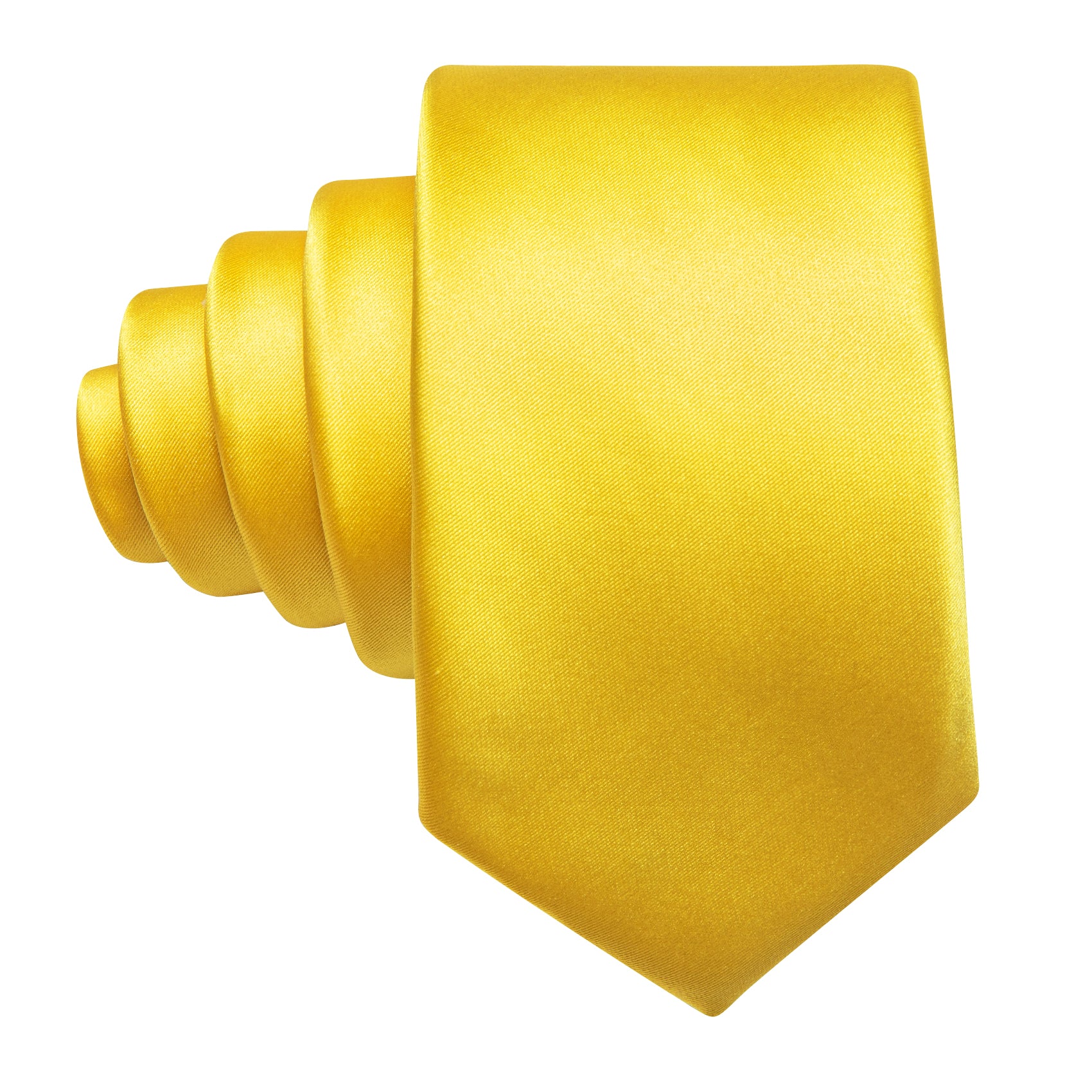 Yellow Solid Tie Pocket Square Set For Kids