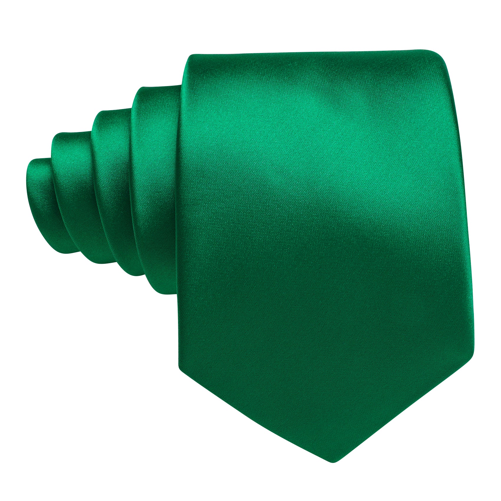 Green Solid Tie Pocket Square Set For Kids