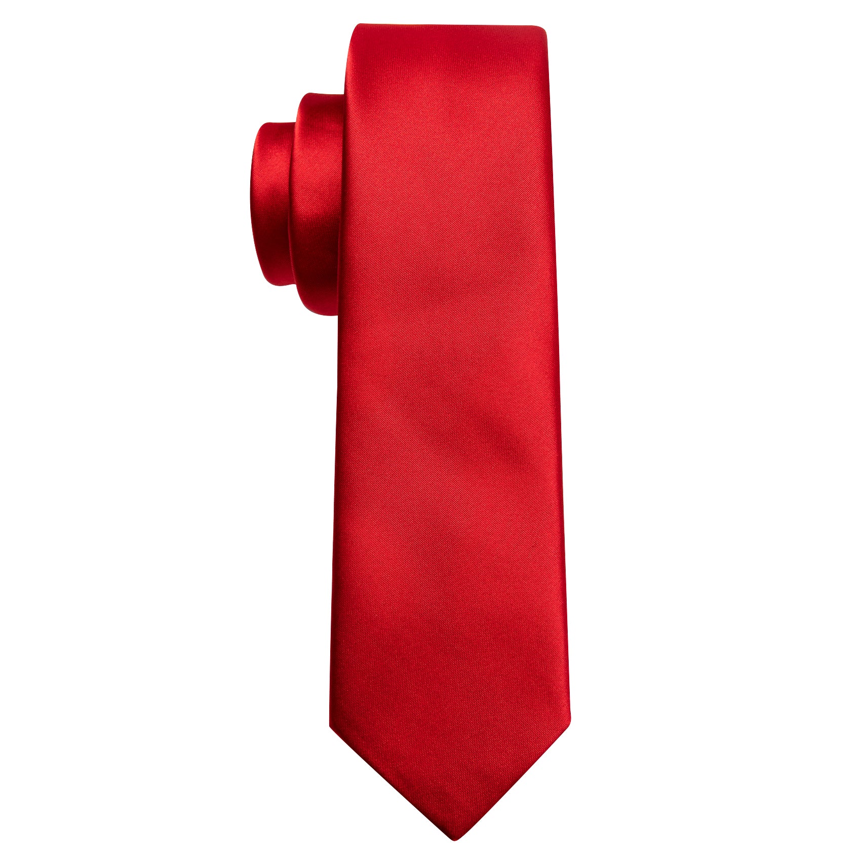 Strong Red Solid Tie Pocket Square Set For Kids