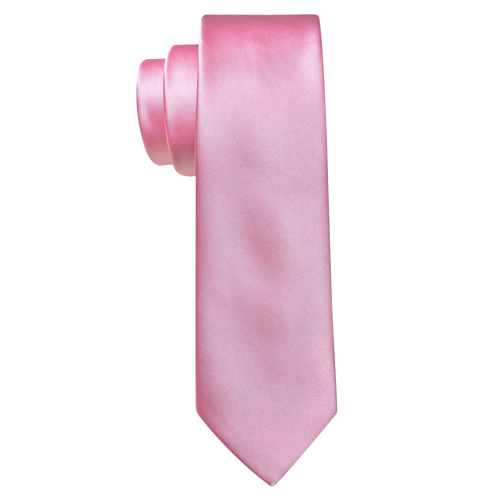 Pink Solid Tie Pocket Square Set For Kids