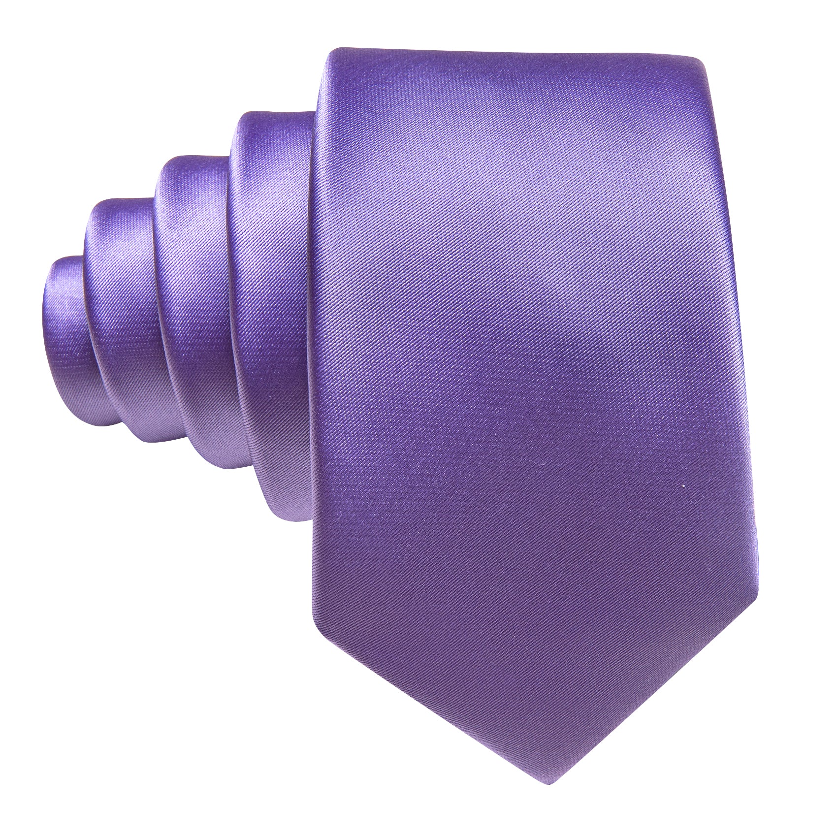 Purple Solid Tie Pocket Square Set For Kids