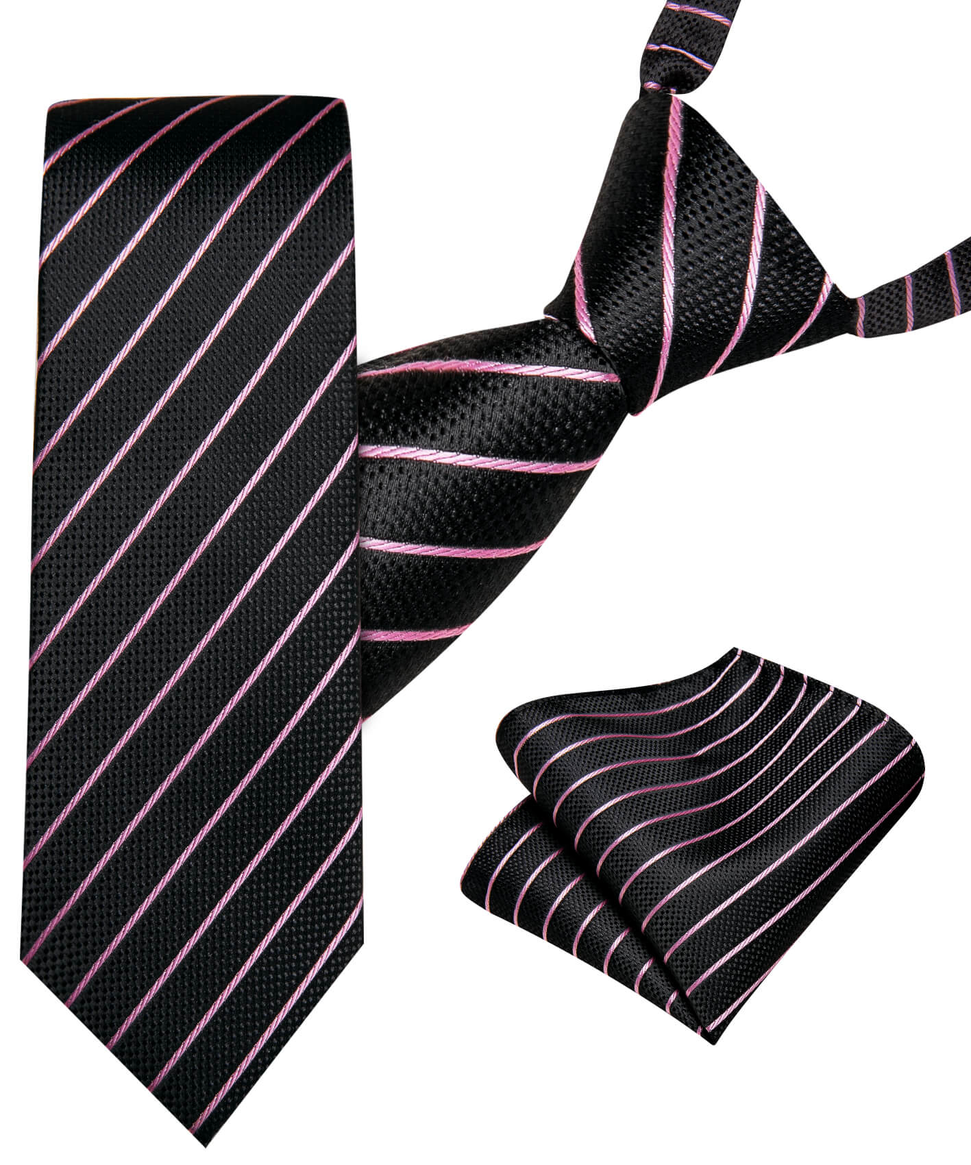Black Pink Striped Children's Tie