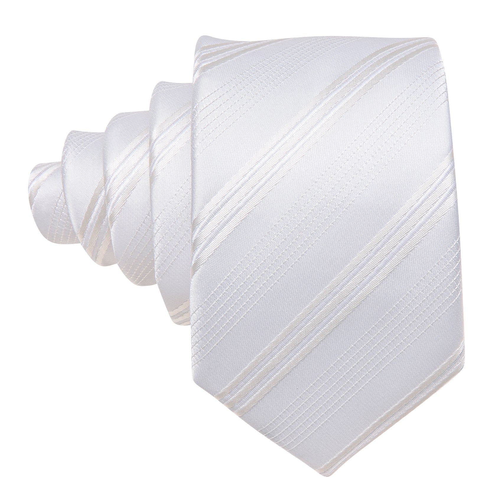 Children White Striped Tie Pocket Square Set
