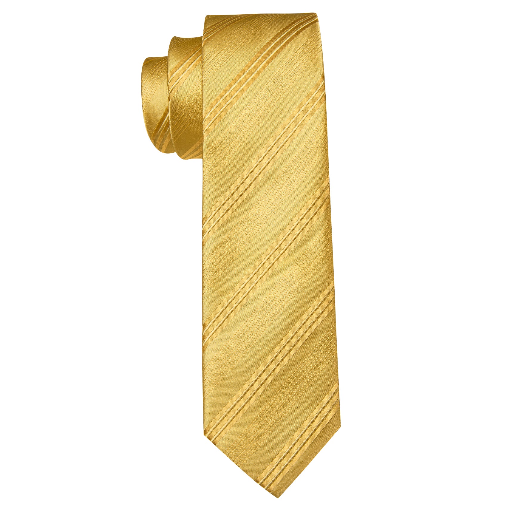 Children Gold Striped Tie Pocket Square Set