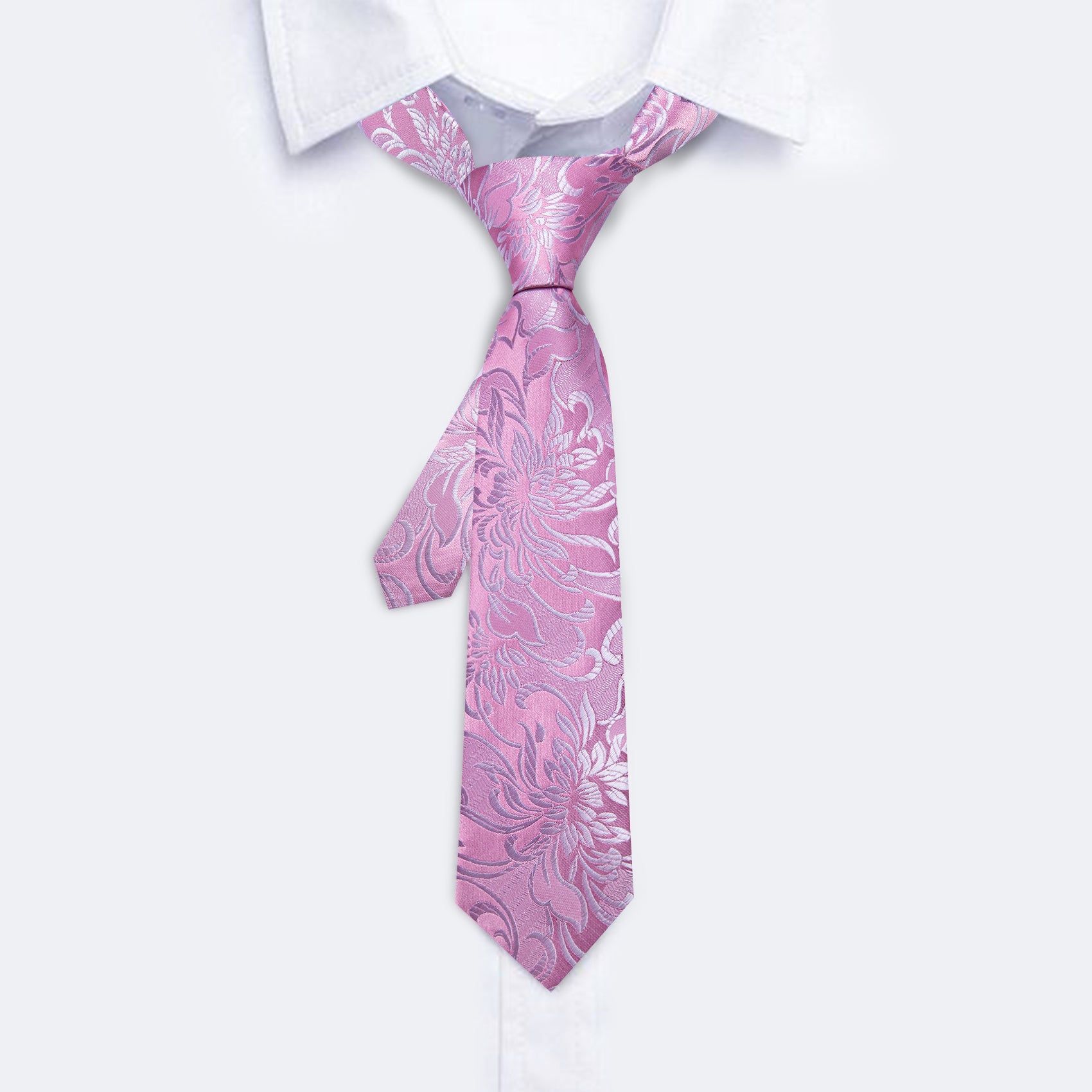 Barry.wang Kid's Tie Pink Paisley Children's Silk Tie Hanky Set