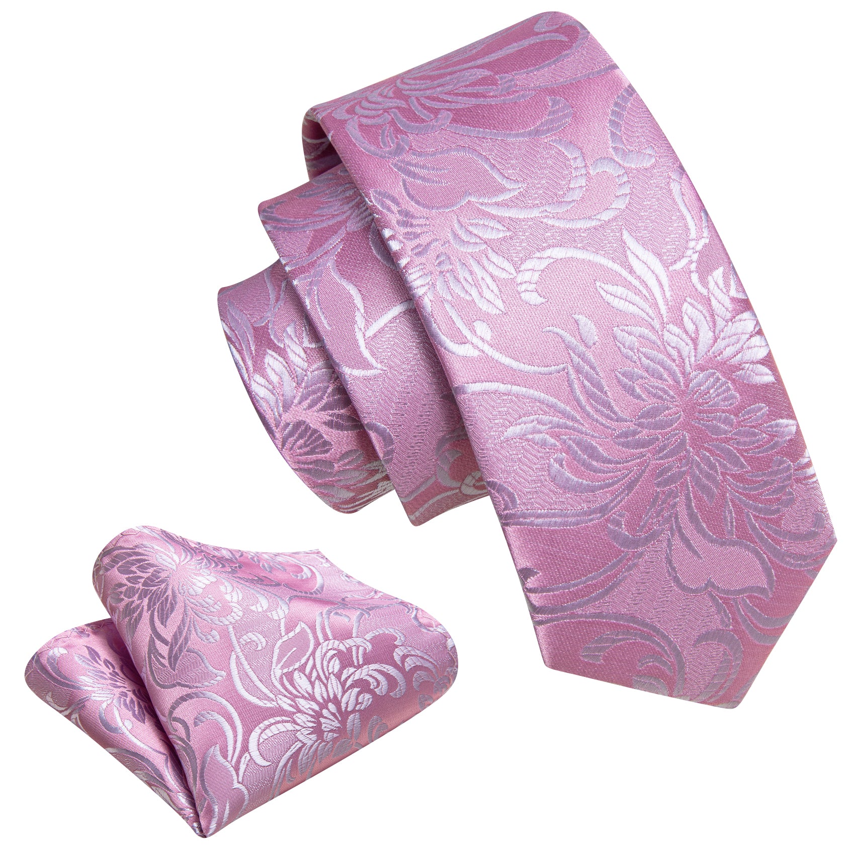 Children Pink Paisley Tie Pocket Square Set