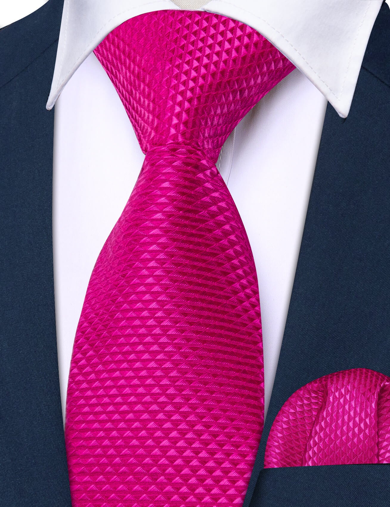 Barry.wang Kids Tie Rose Pink Solid Children's Tie Pocket Square Set