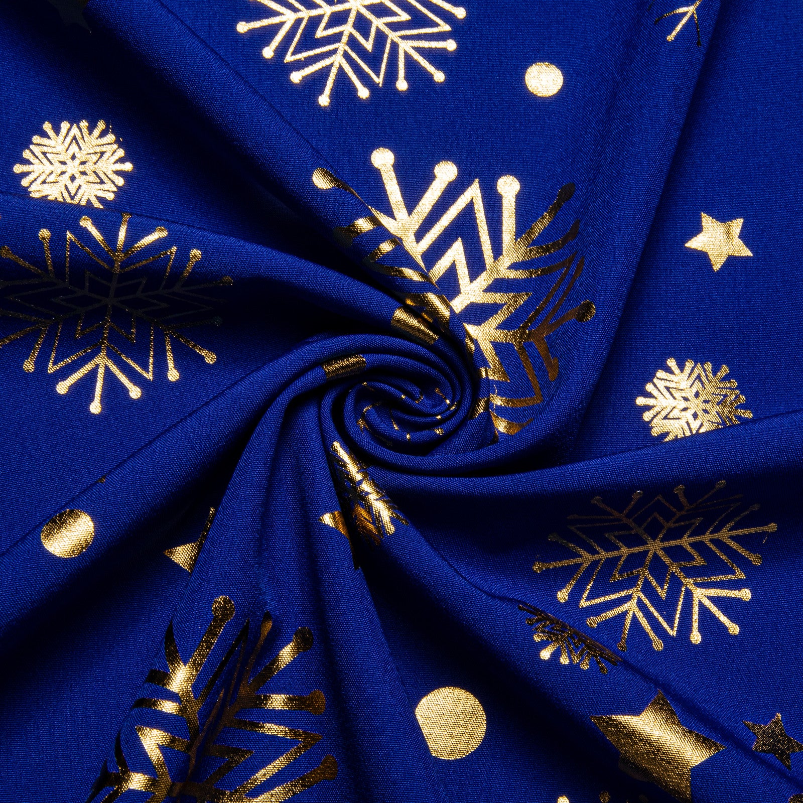 Barry. Wang Holiday Royal Blue Shirt Gold Snowflake Pattern Long Sleeve Shirt
