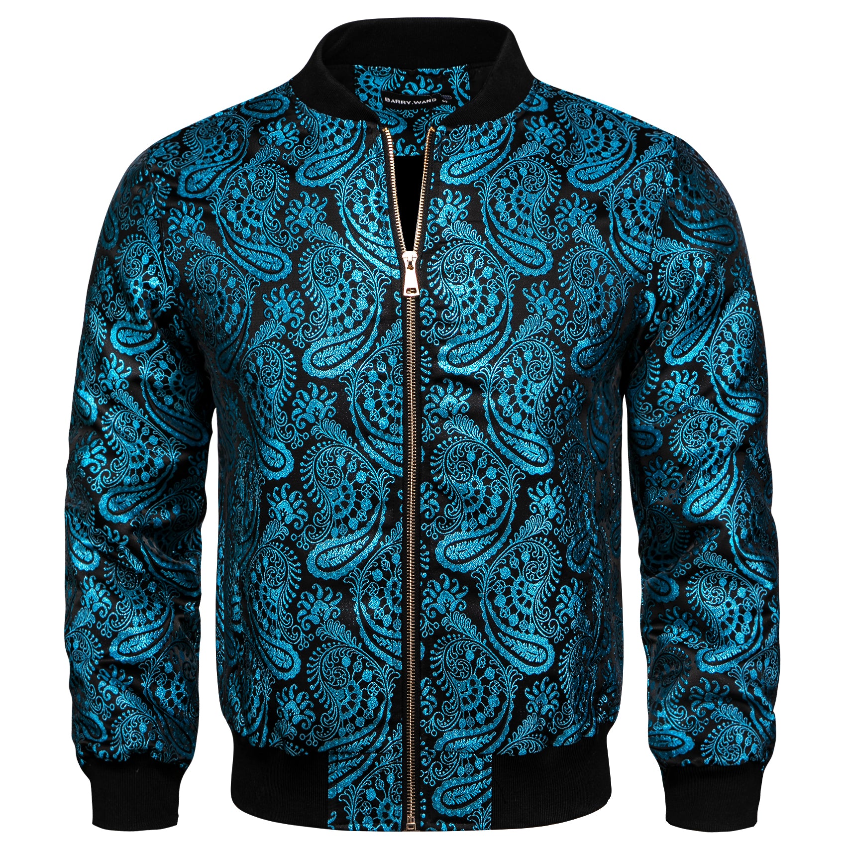 Mens Blue Floral Jacquard Paisley Jacket