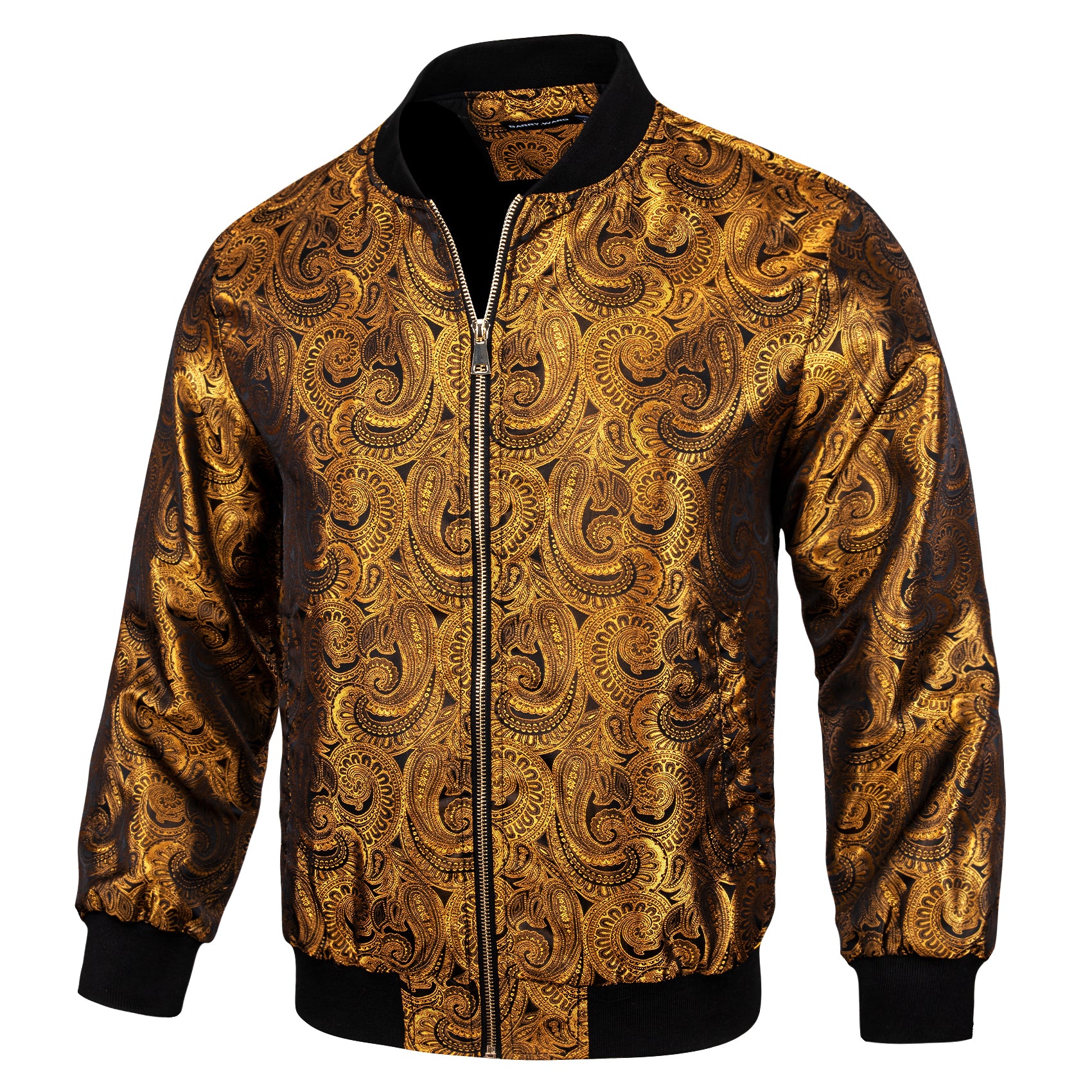Mens Gold Floral Jacquard Paisley Jacket