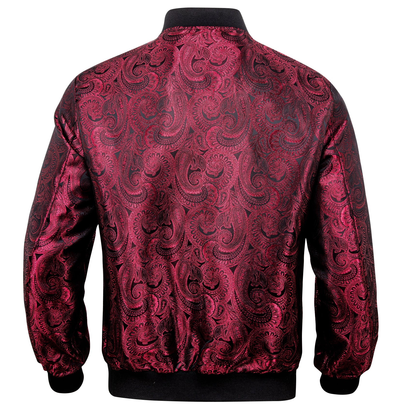 Mens Dark Red Floral Jacquard Paisley Jacket