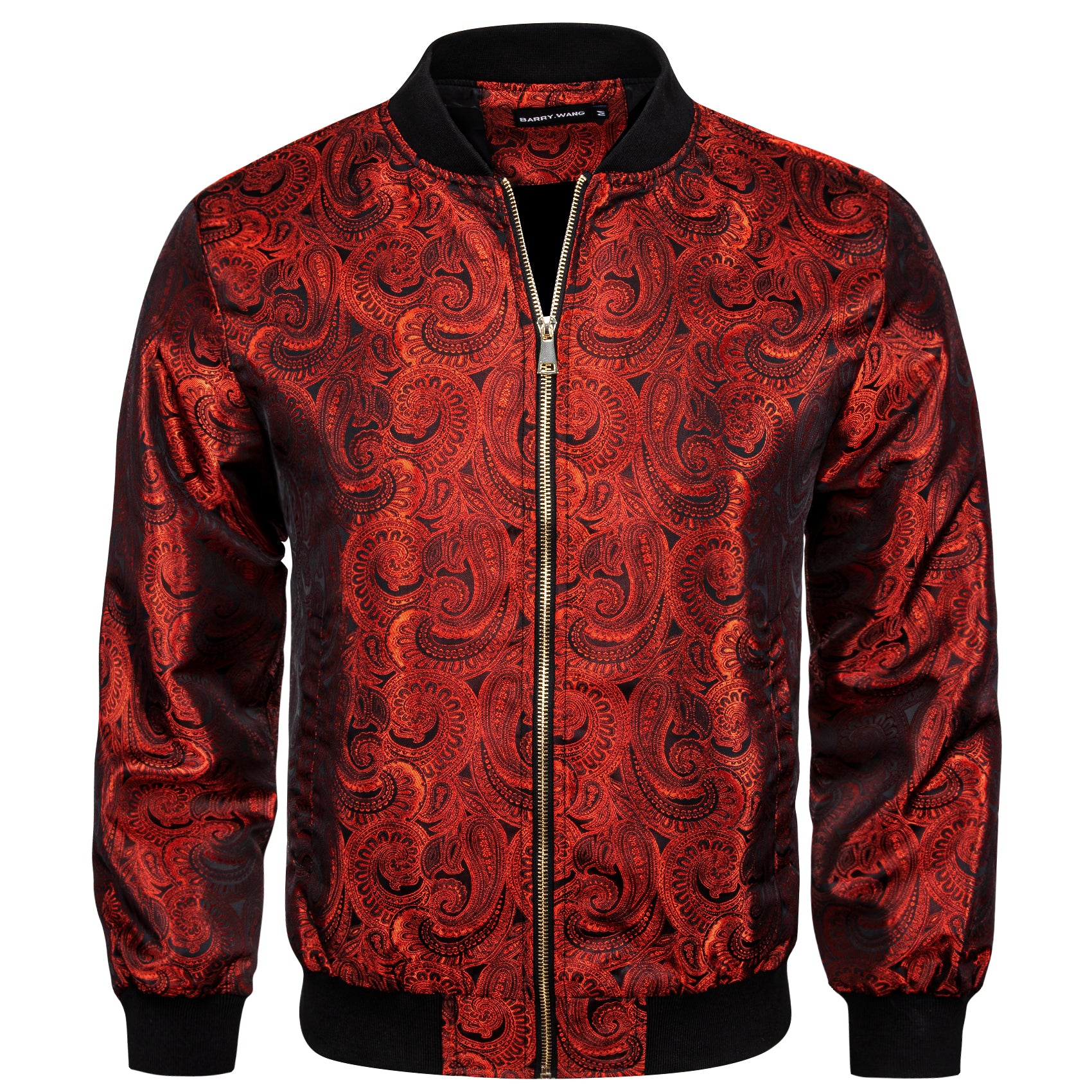 Mens Red Floral Jacquard Paisley Jacket