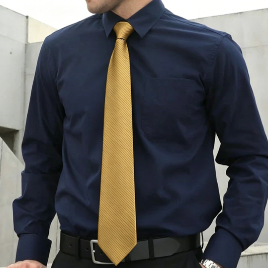 Barry. Wang Gold Tie for Men Formal Solid Suit Necktie Hanky Cufflinks Set