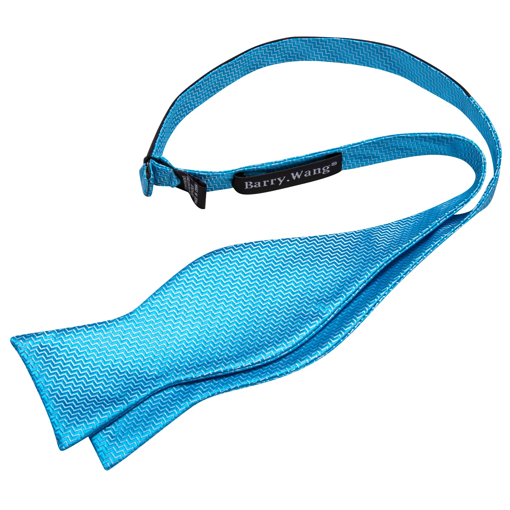 Sky Blue Striped Silk Bow Tie Hanky Cufflinks Set