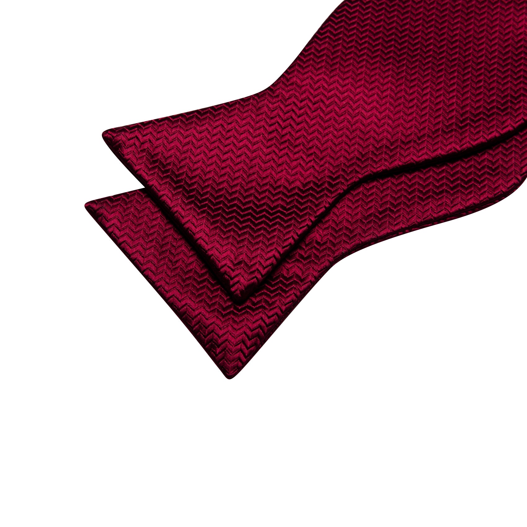 Dark Red Striped Silk Bow Tie Hanky Cufflinks Set