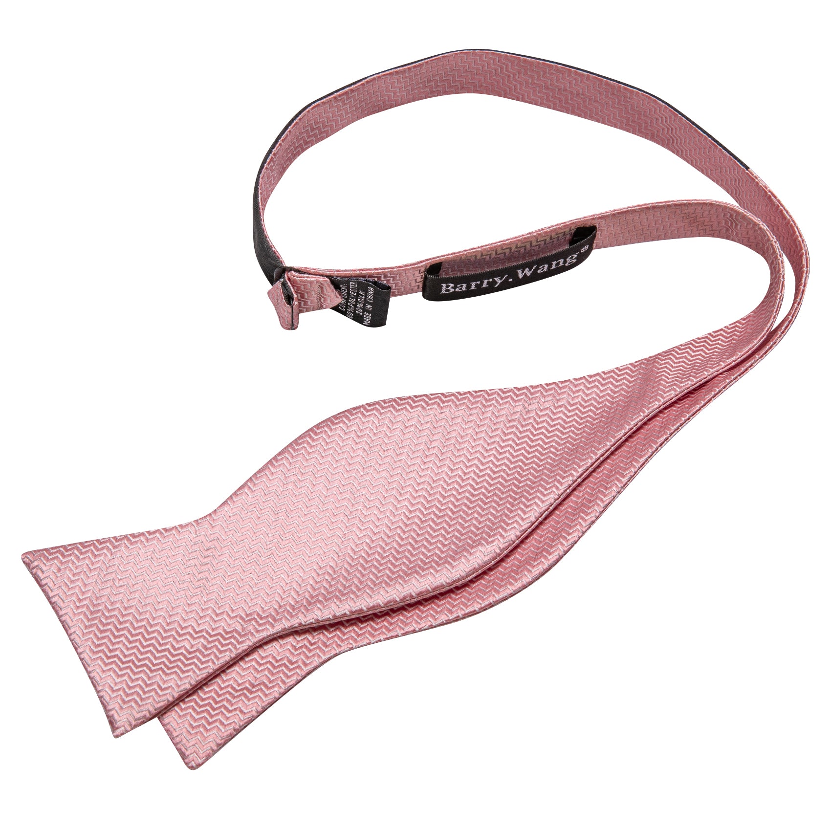 Pink White Striped Silk Bow Tie Hanky Cufflinks Set