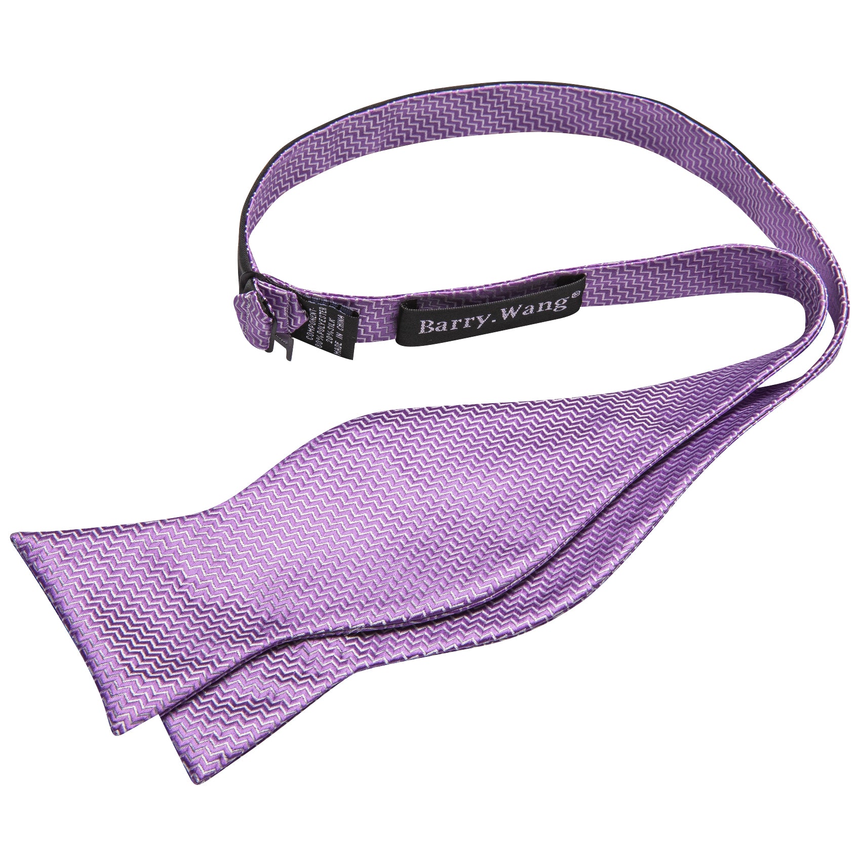 Purple White Striped Silk Bow Tie Hanky Cufflinks Set