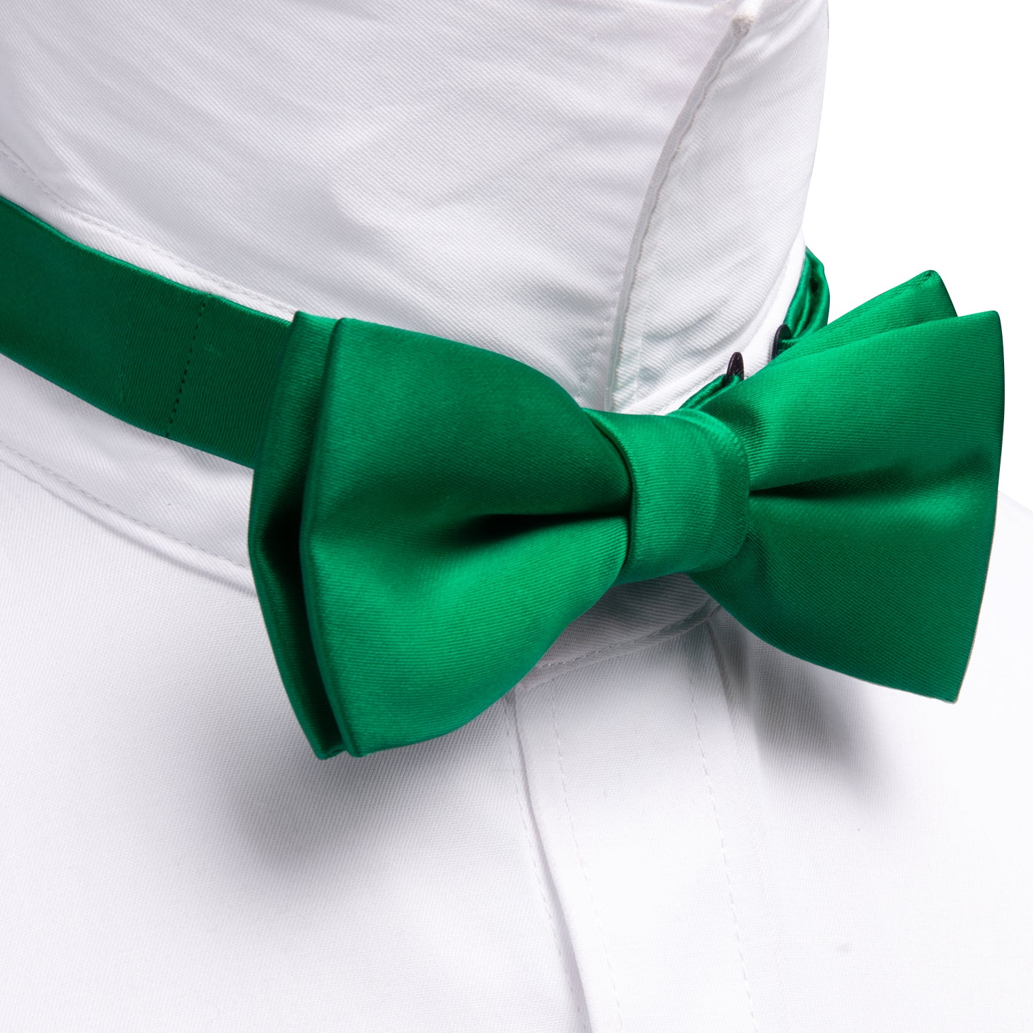 Light Green Solid Bow Tie Pocket Square Set For Kids