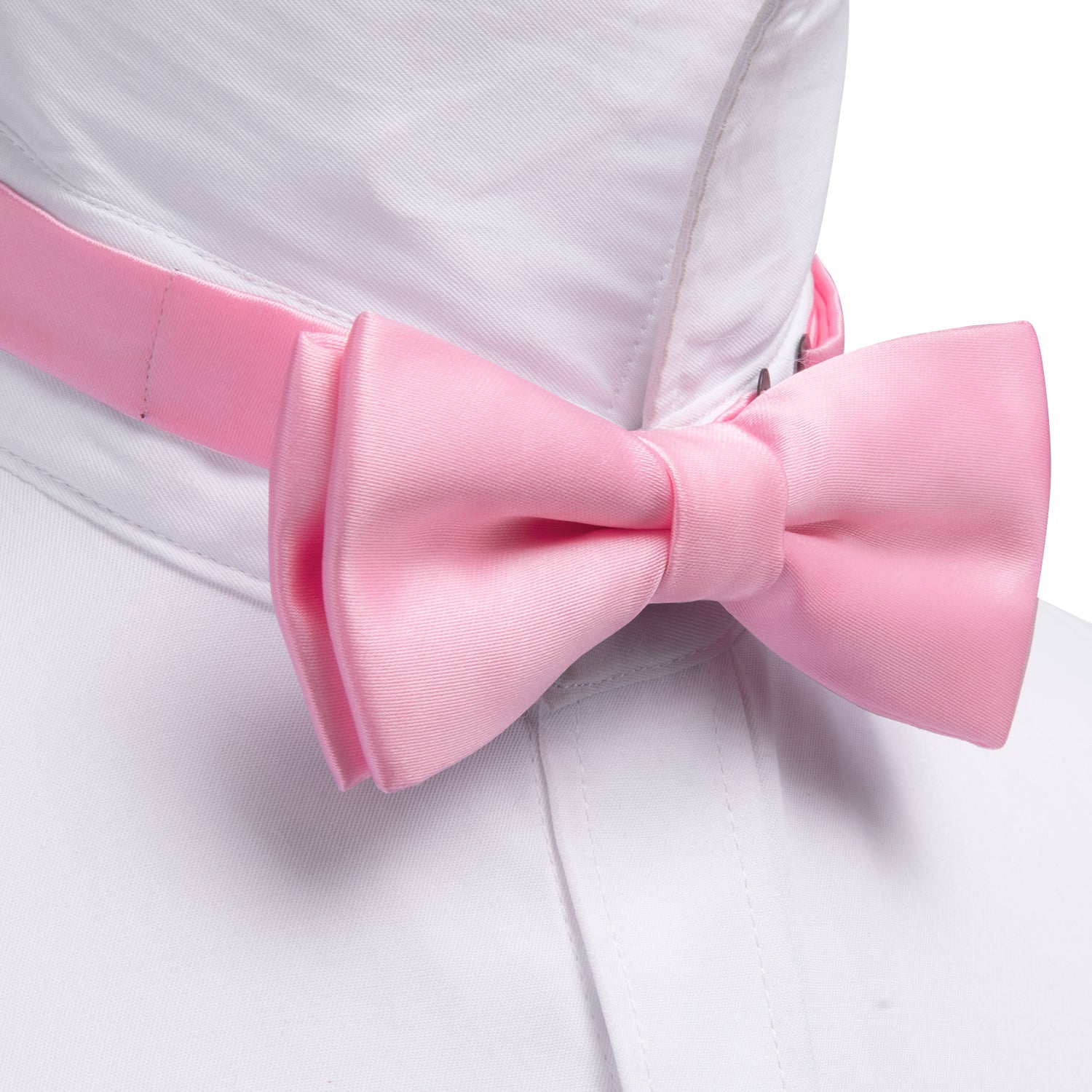 Barry.wang Kids Tie Pink Solid Children Bow Tie Pocket Square Set