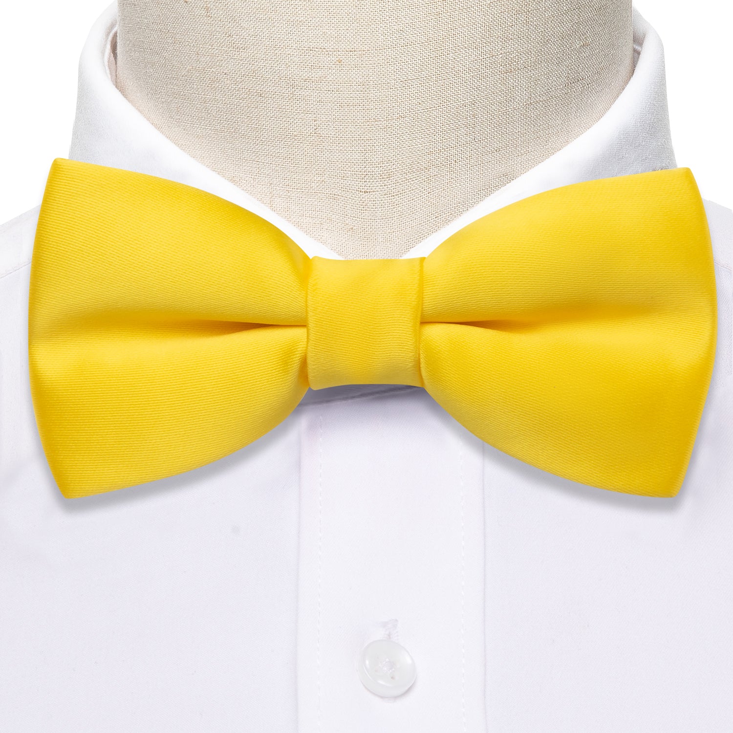 Canary Solid Bow Tie Pocket Square Set For Kids