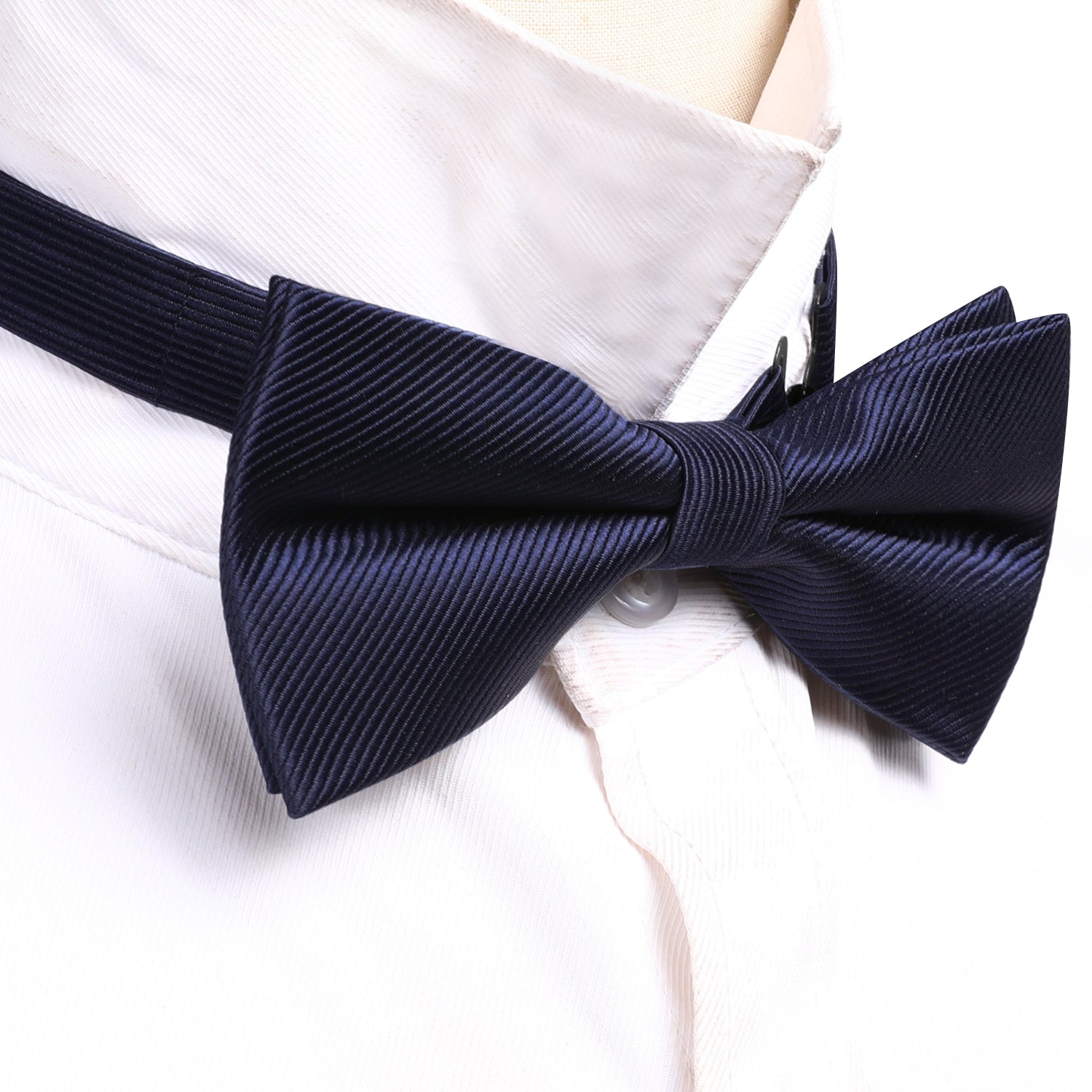 Salvia Blue Solid Pre-tied Bow Tie Hanky Cufflinks Set