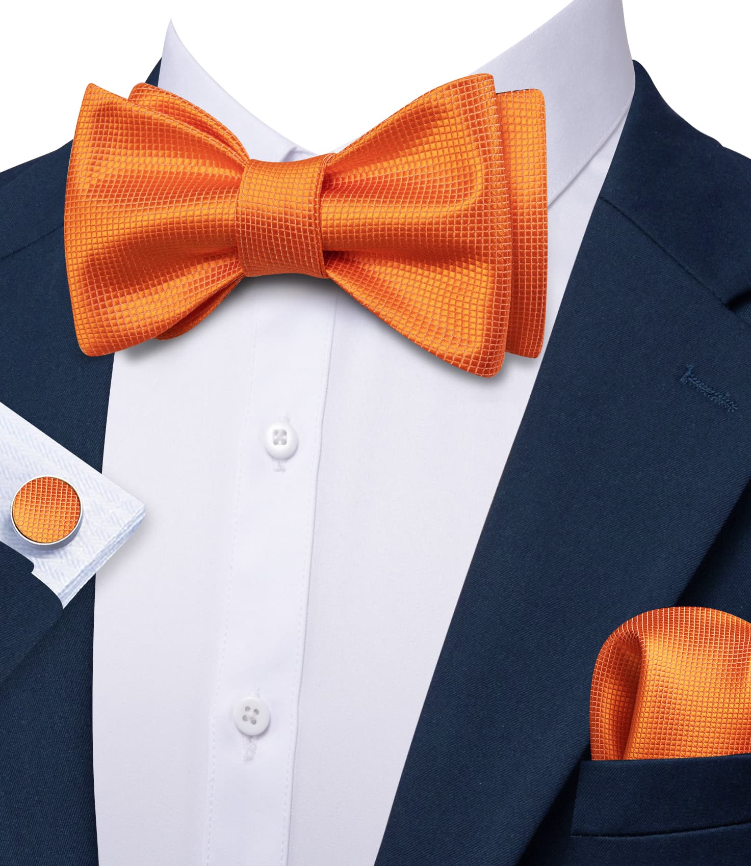blue and orange bowtie