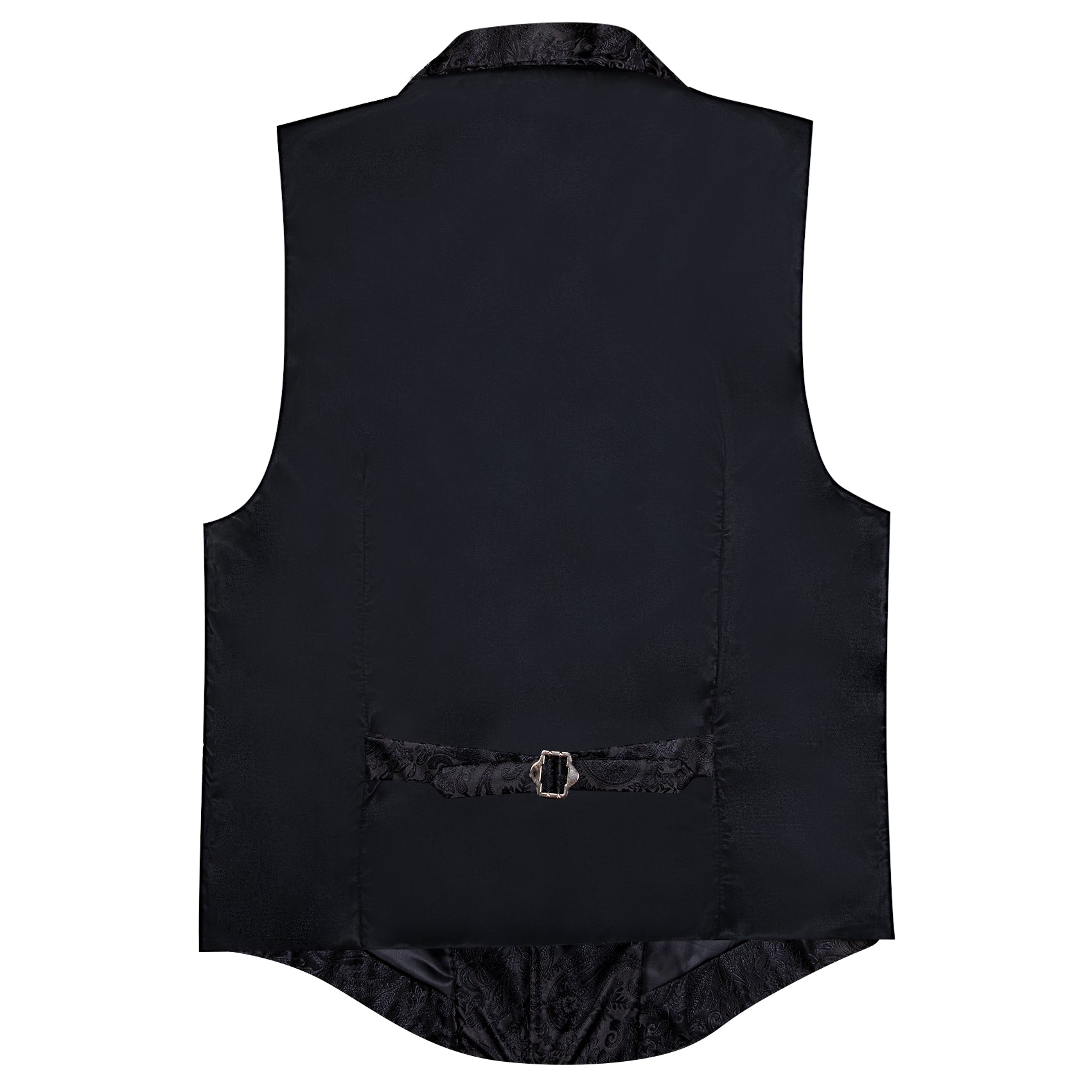 Luxury Men's Black Jacquard Paisley Silk Waistcoat Vest