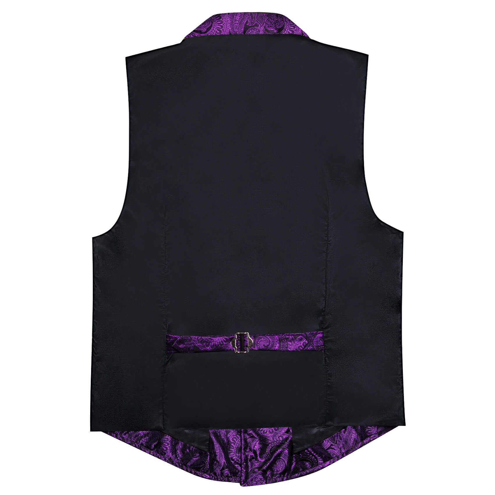 Wang Notch Lapel Vest Jacquard Paisley Purple Waistcoat